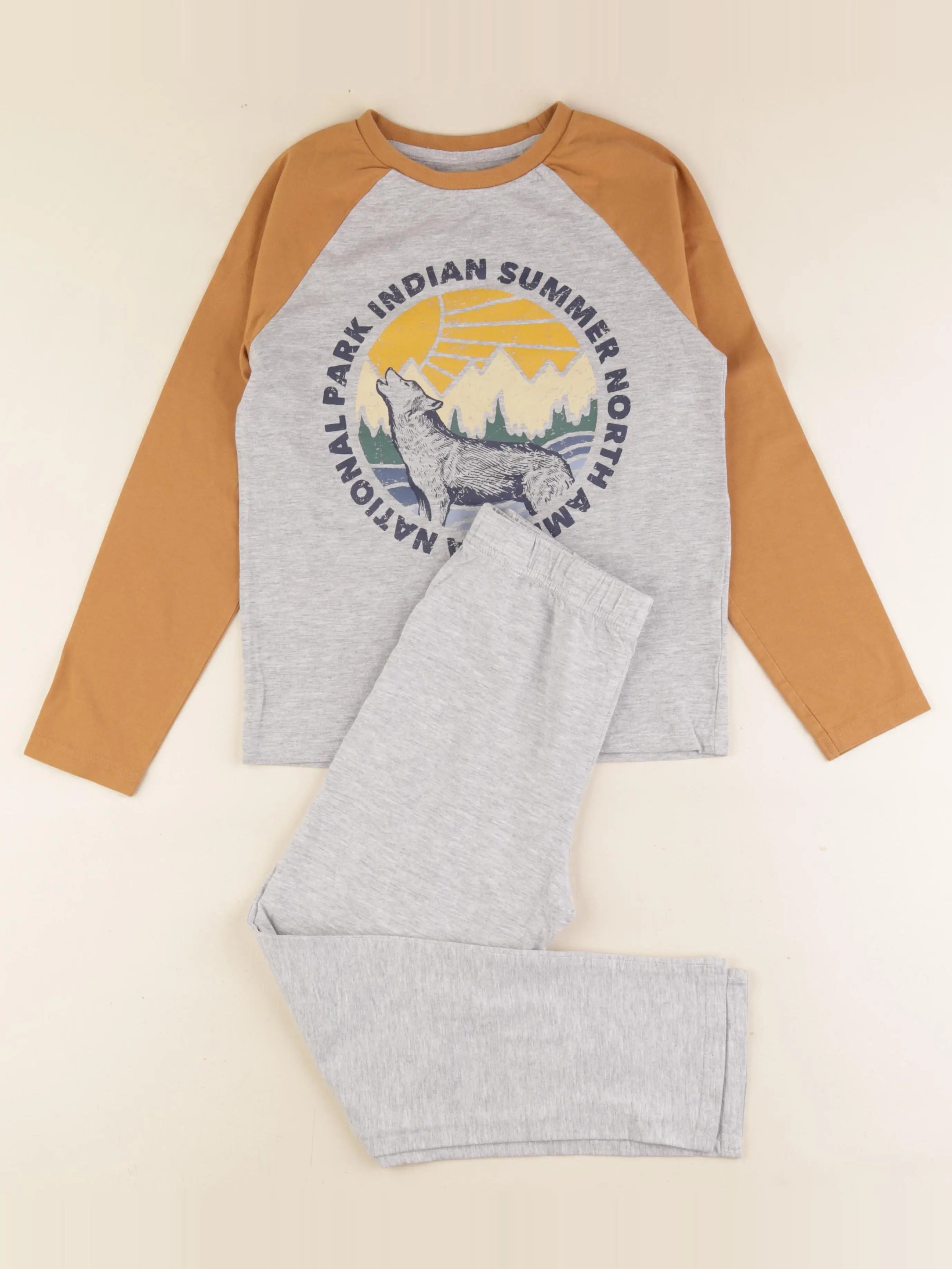 Vertbaudet - pyjama coton gris - 10 ans