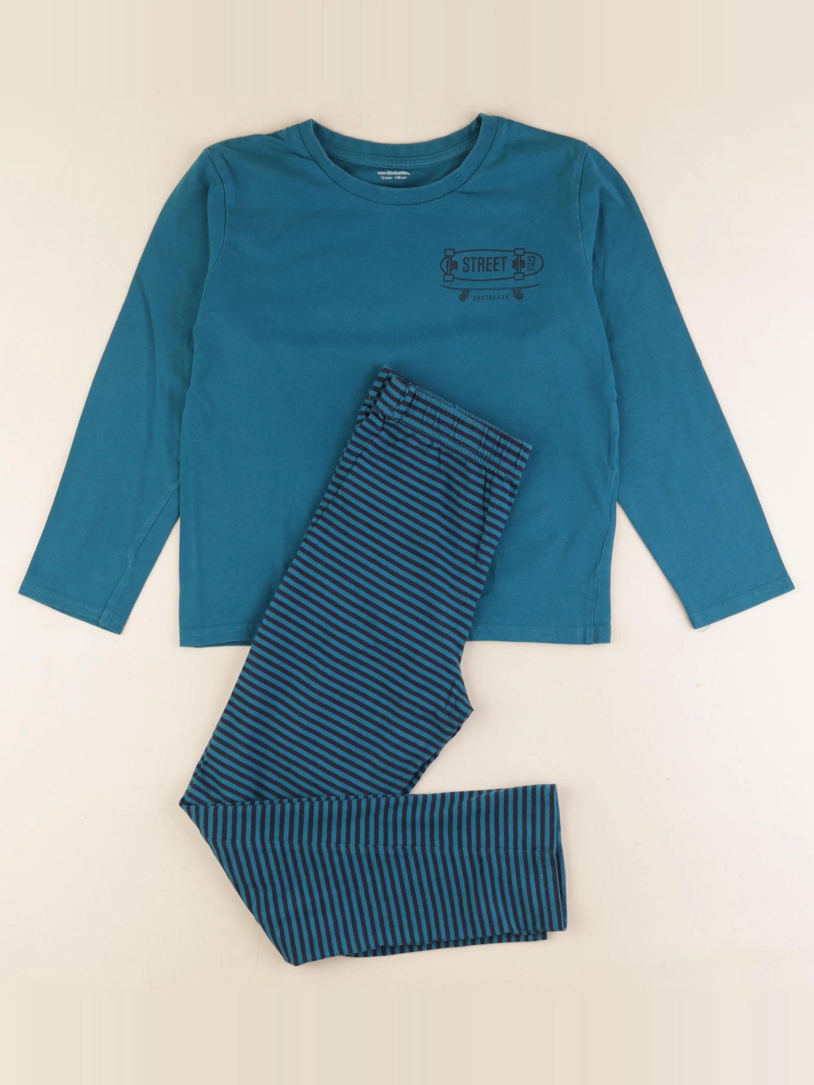 Vertbaudet - pyjama coton bleu - 10 ans