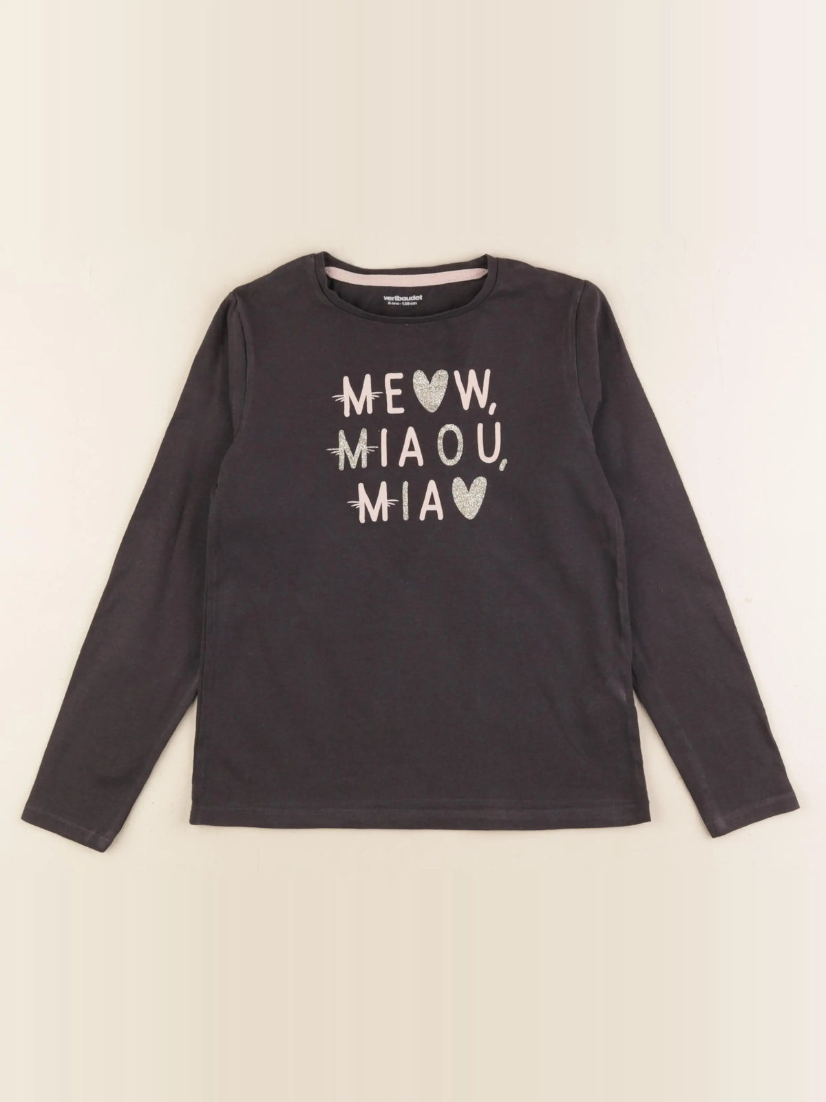 Vertbaudet - tee-shirt gris - 8 ans