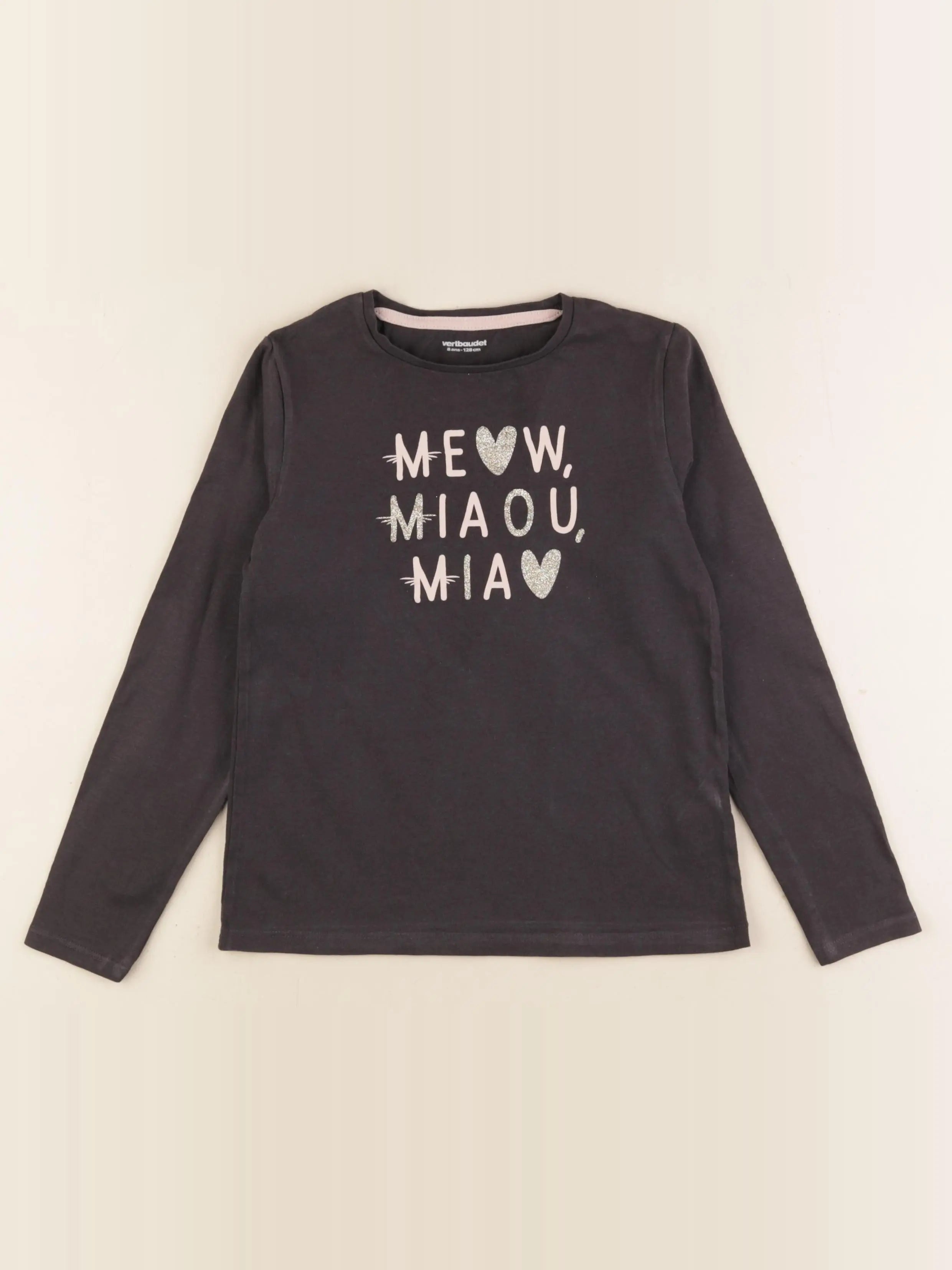 Vertbaudet - tee-shirt gris - 8 ans