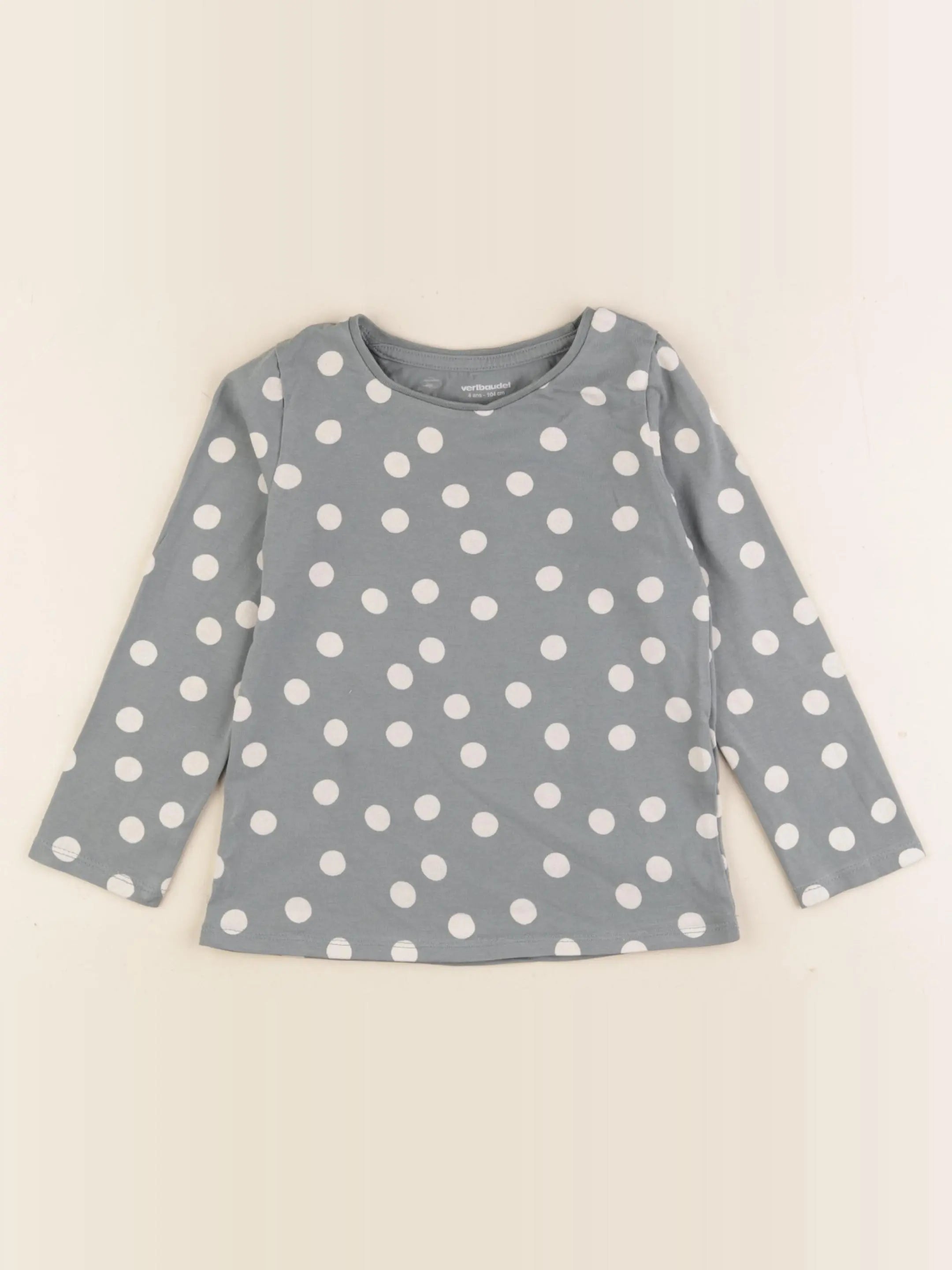 Vertbaudet - tee-shirt vert, blanc - 4 ans