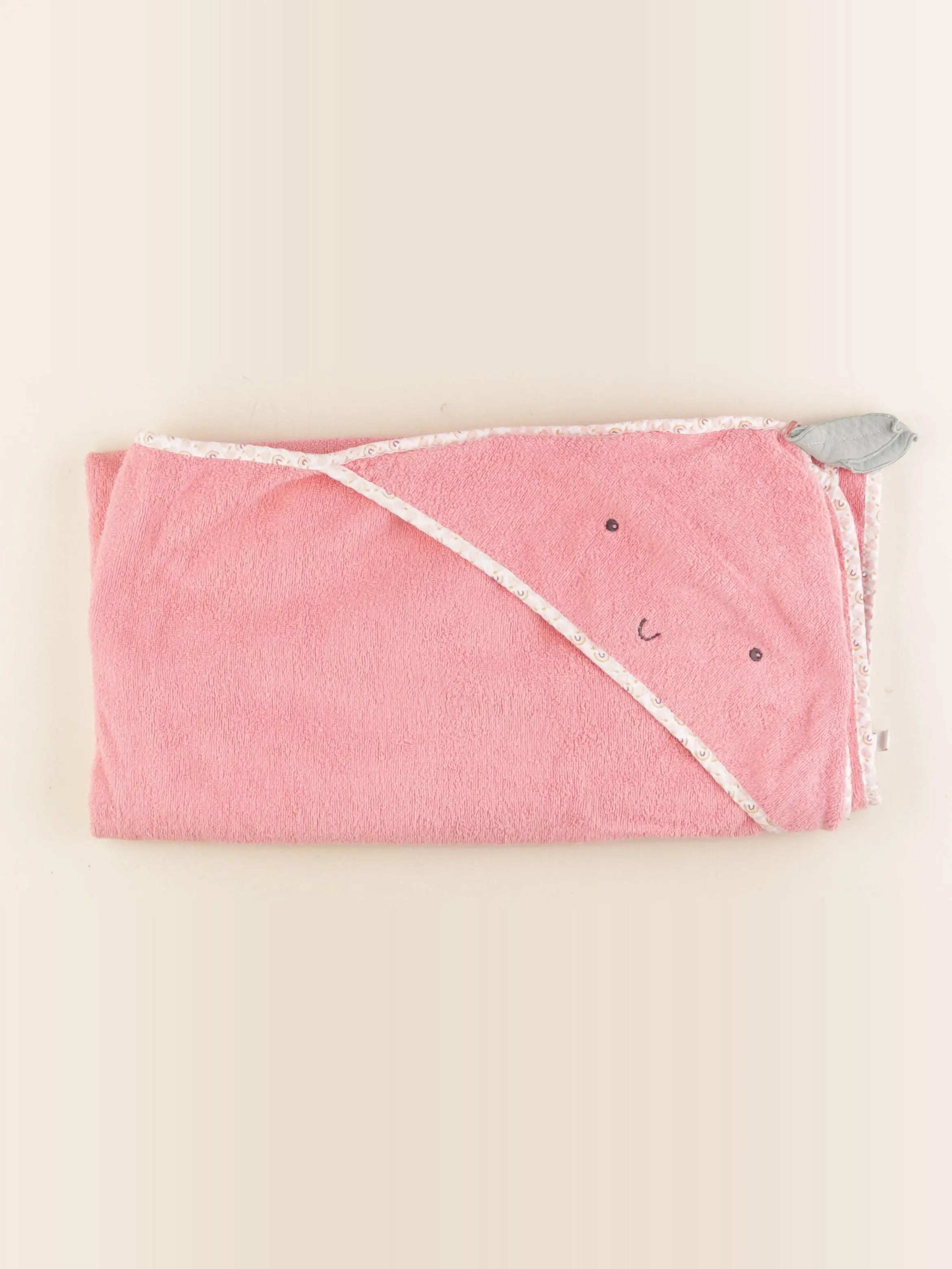 Vertbaudet - cape de bain rose - 0/9 mois