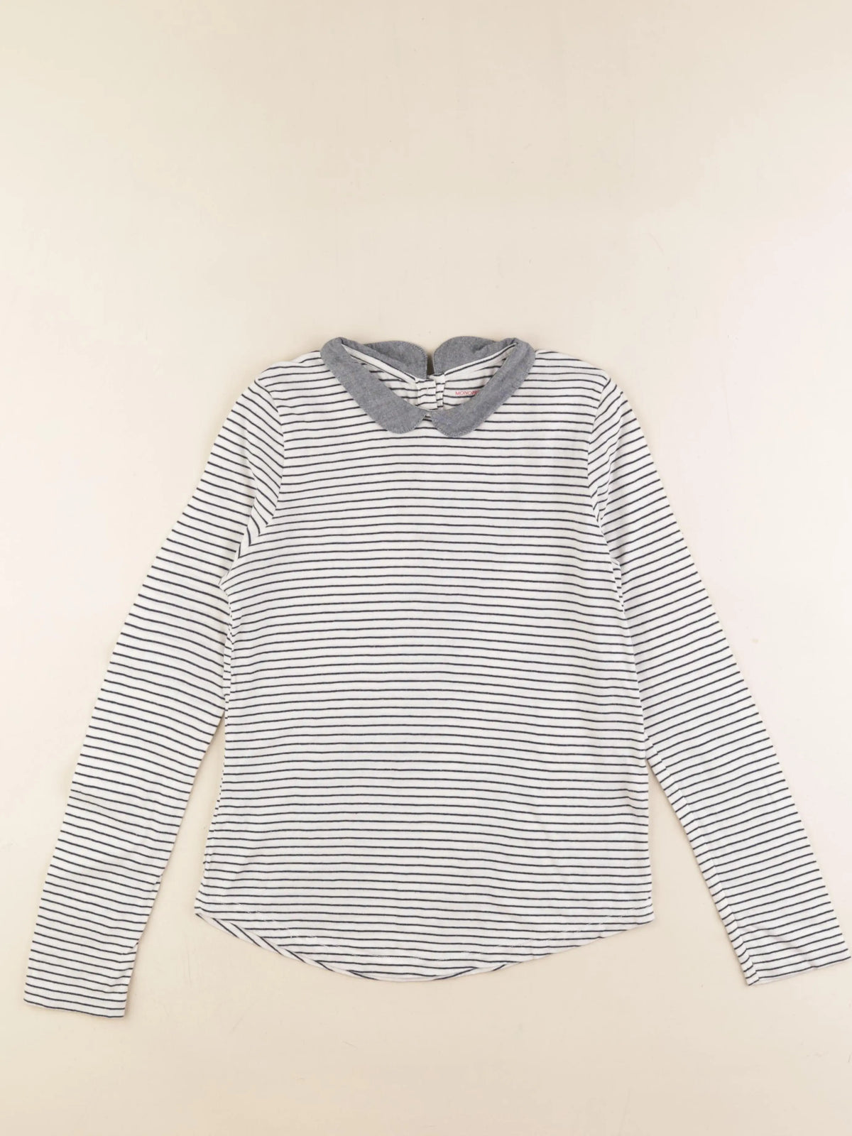 Monoprix - tee-shirt beige, bleu - 10 ans