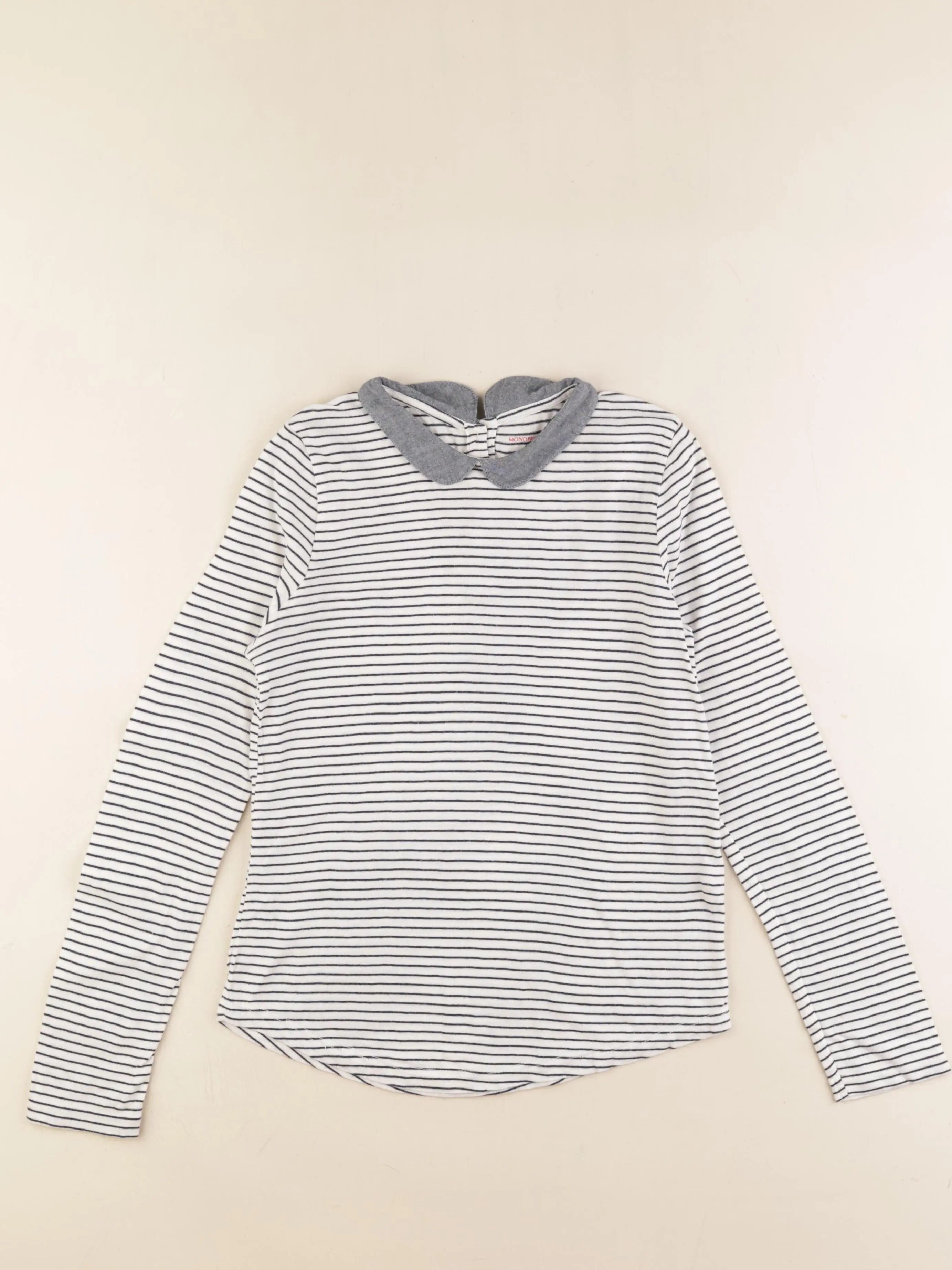 Monoprix - tee-shirt beige, bleu - 10 ans