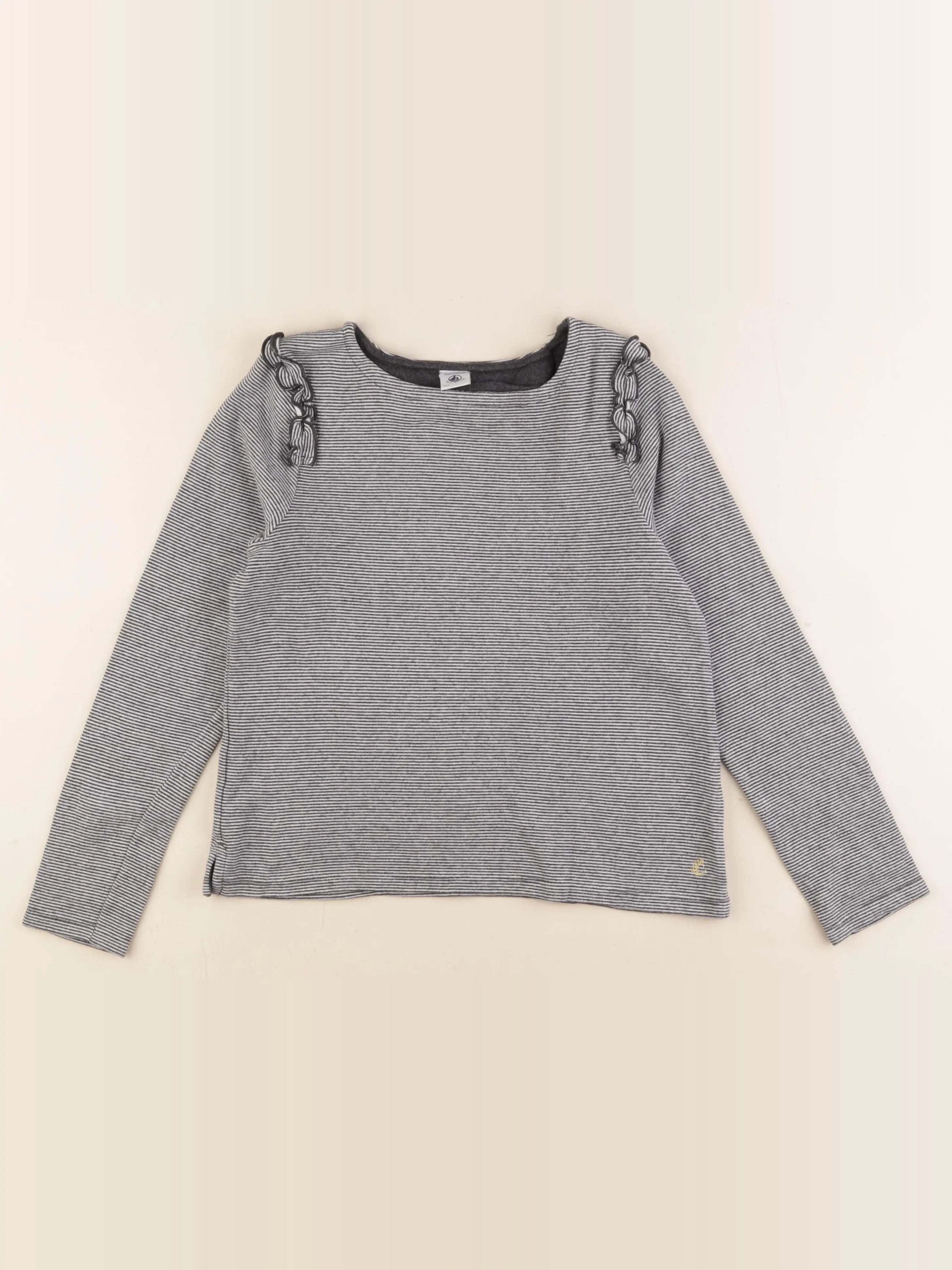 Petit Bateau - tee-shirt blanc, bleu - 10 ans