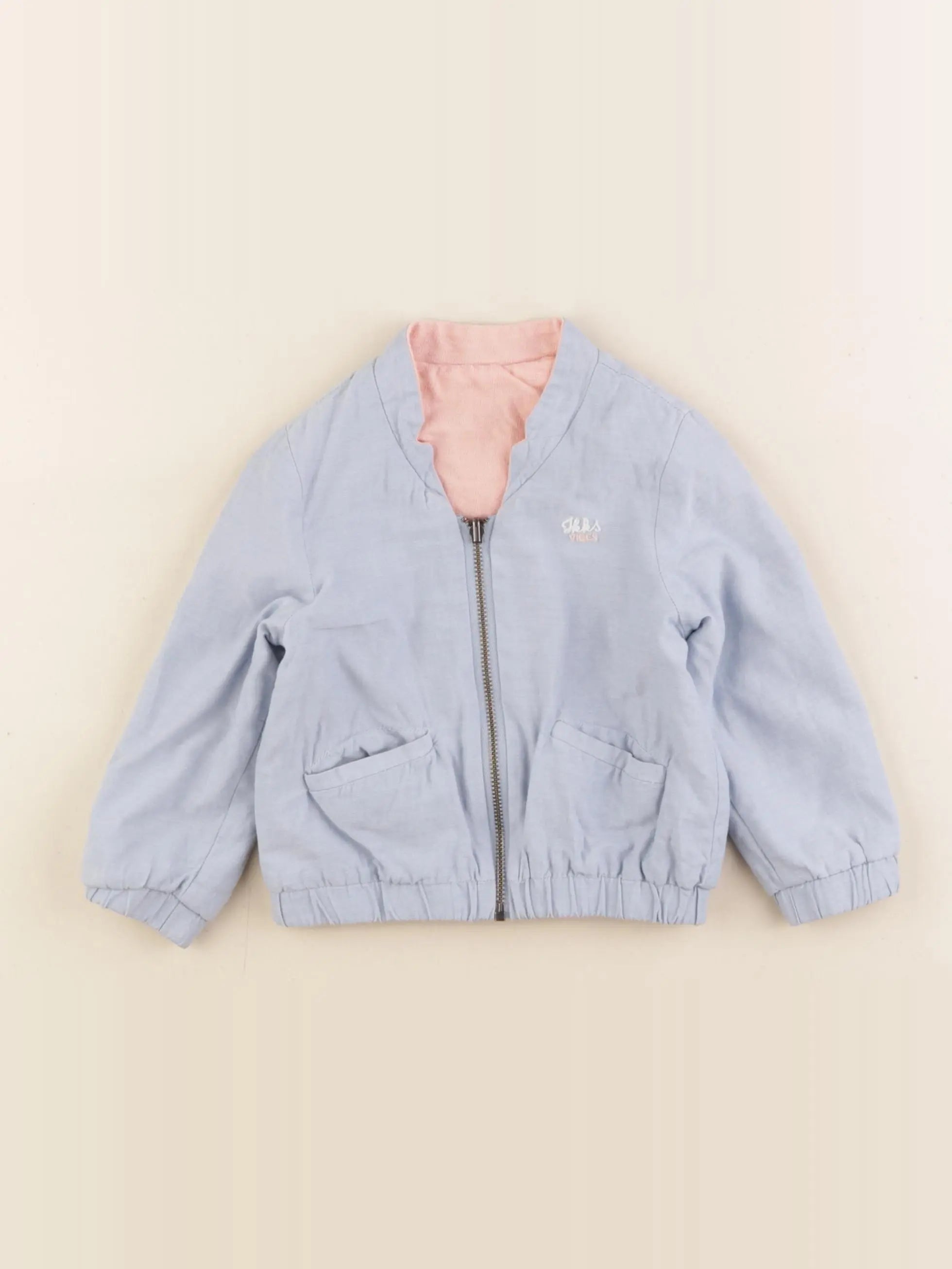 IKKS - veste réversible bleu, rose - 18 mois