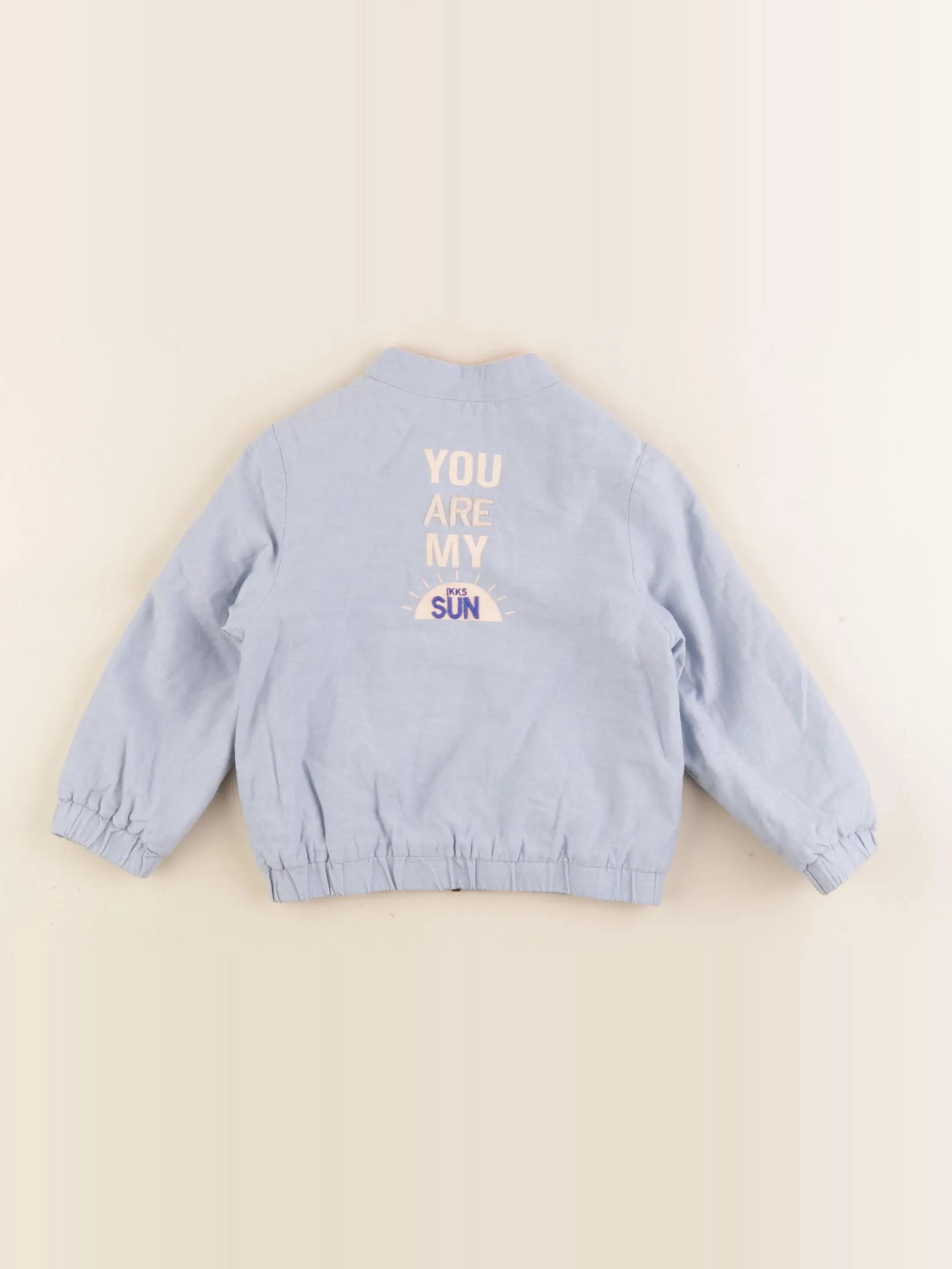 IKKS - veste réversible bleu, rose - 18 mois