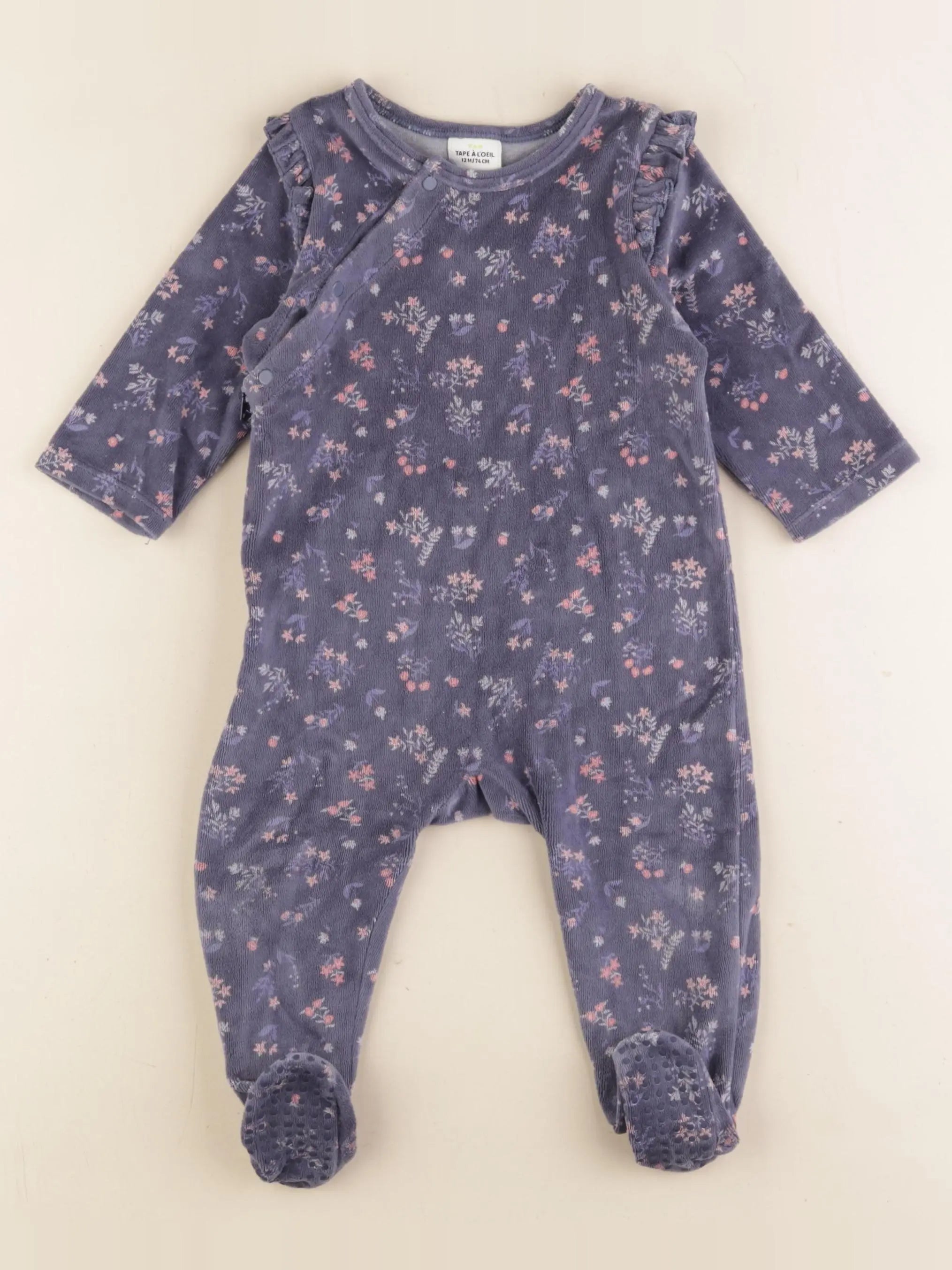 Tape à l'oeil - pyjama velours violet - 12 mois