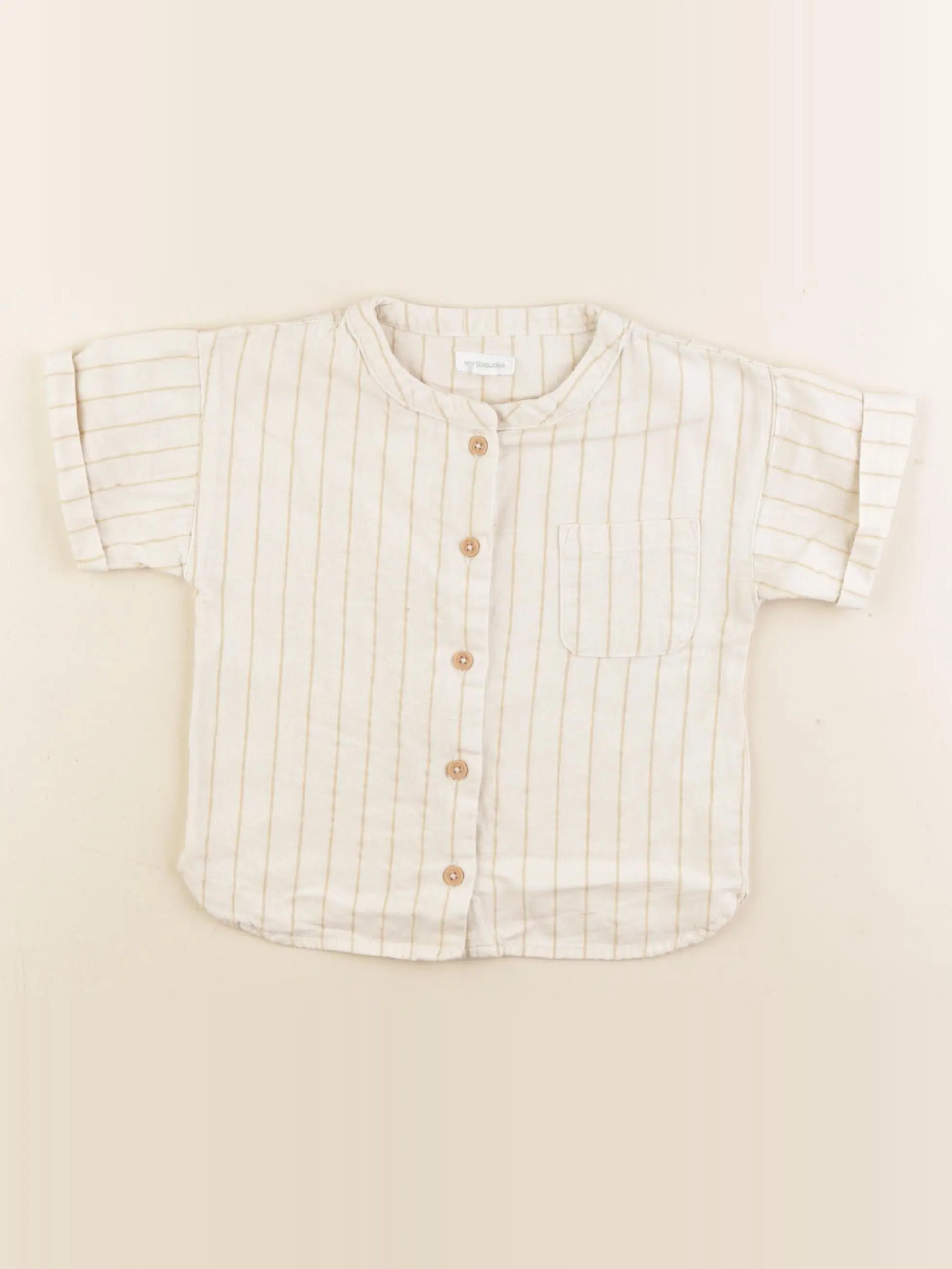 Vertbaudet - chemise beige - 24 mois