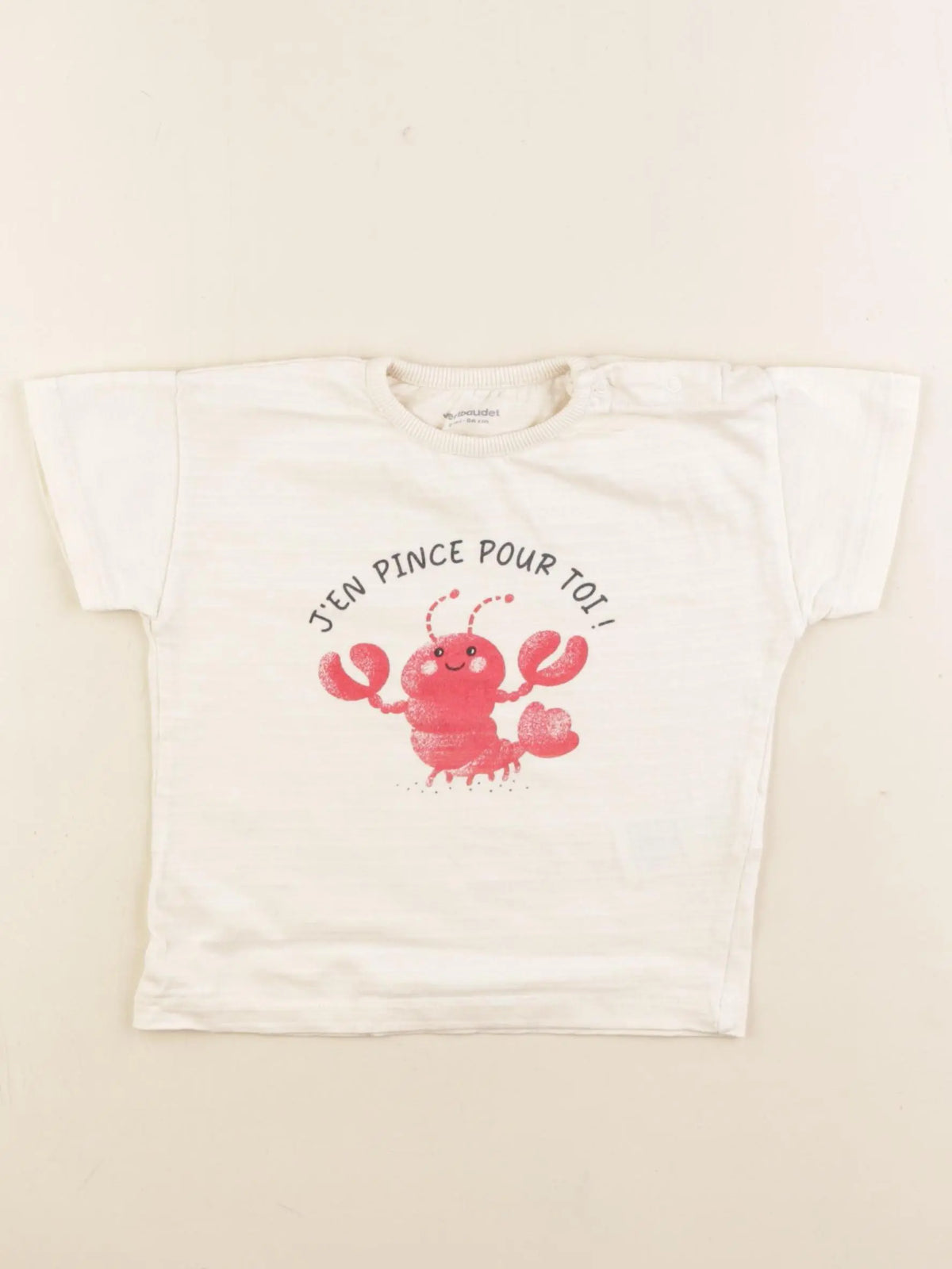 Vertbaudet - tee-shirt beige - 2 ans