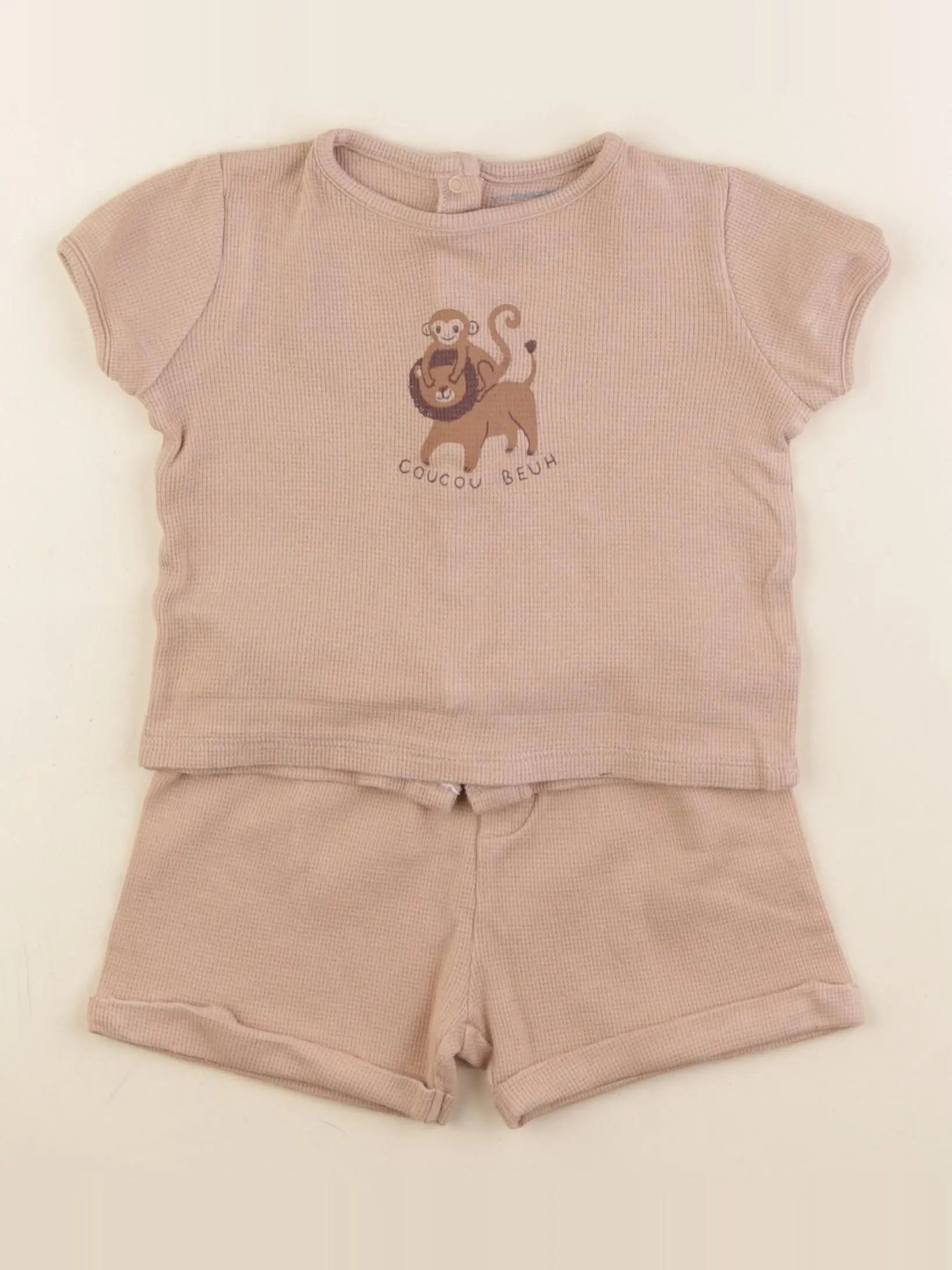 Vertbaudet - pyjama coton marron - 24 mois