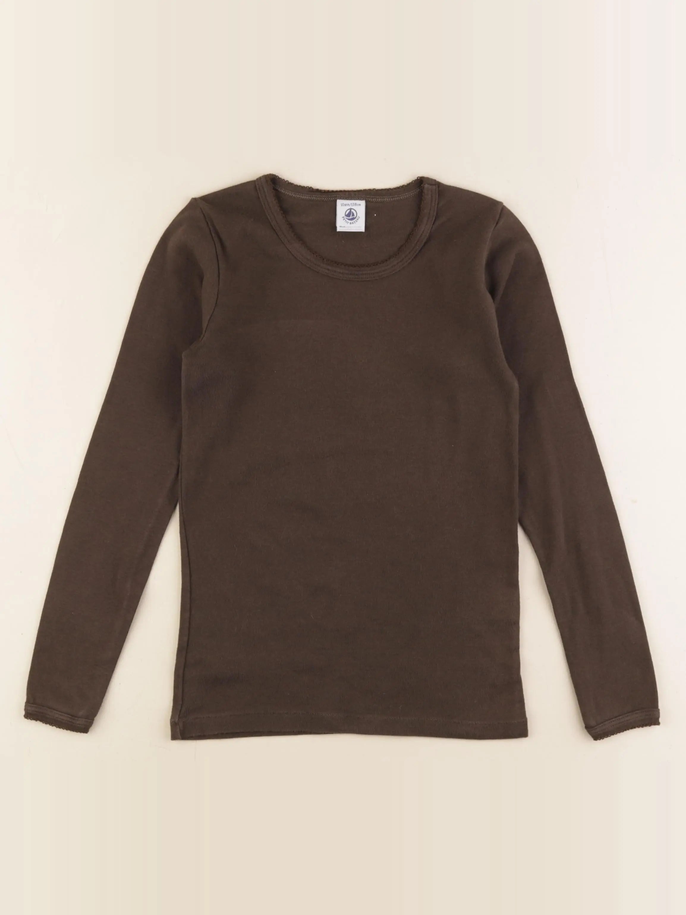 Petit Bateau - maillot de corps marron - 10 ans