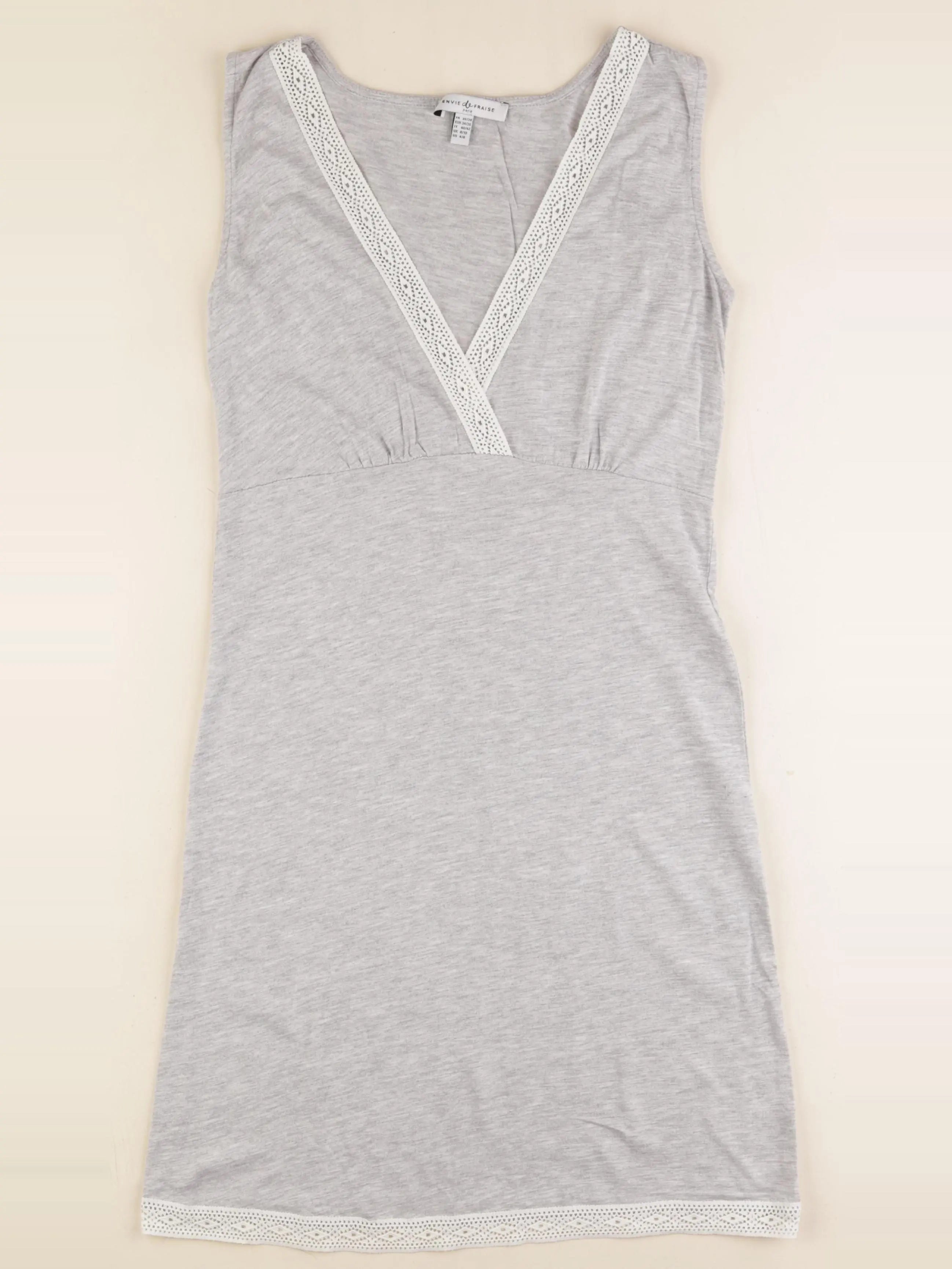 Envie de fraise - chemise de nuit grossesse, allaitement gris - 36 à 38