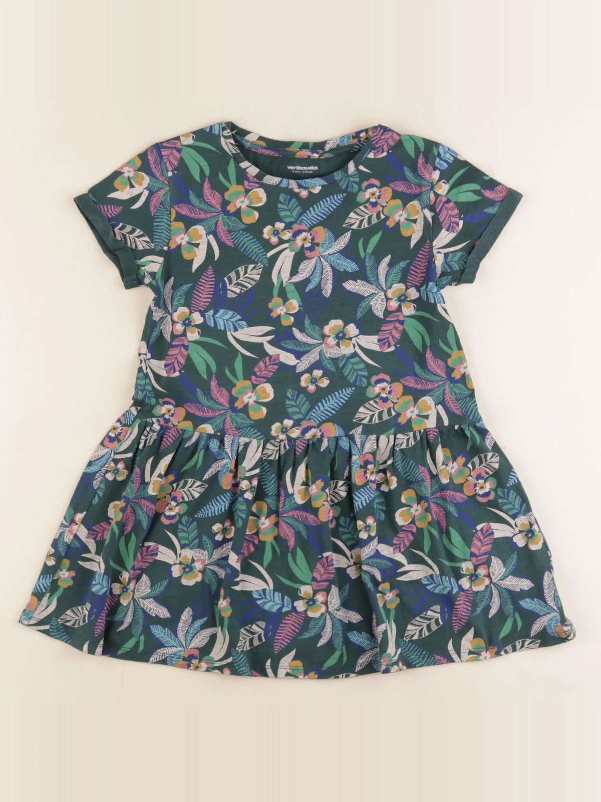 Vertbaudet - robe vert - 6 ans