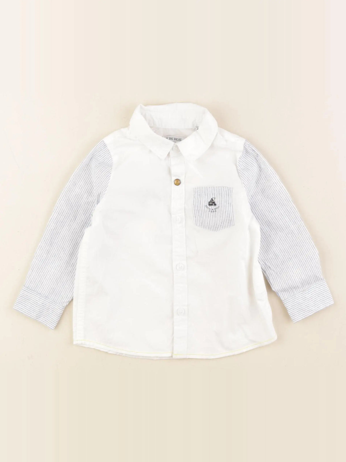 IKKS - chemise imprimé au dos blanc, bleu - 12 mois
