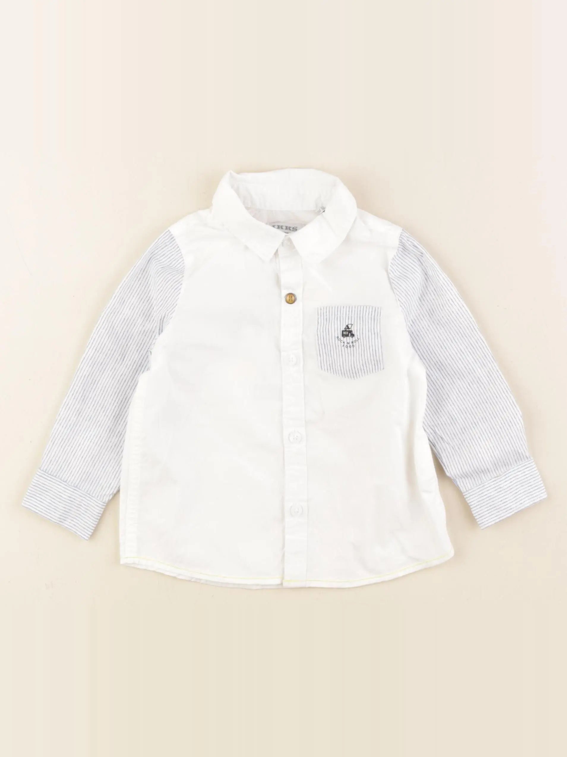 IKKS - chemise imprimé au dos blanc, bleu - 12 mois