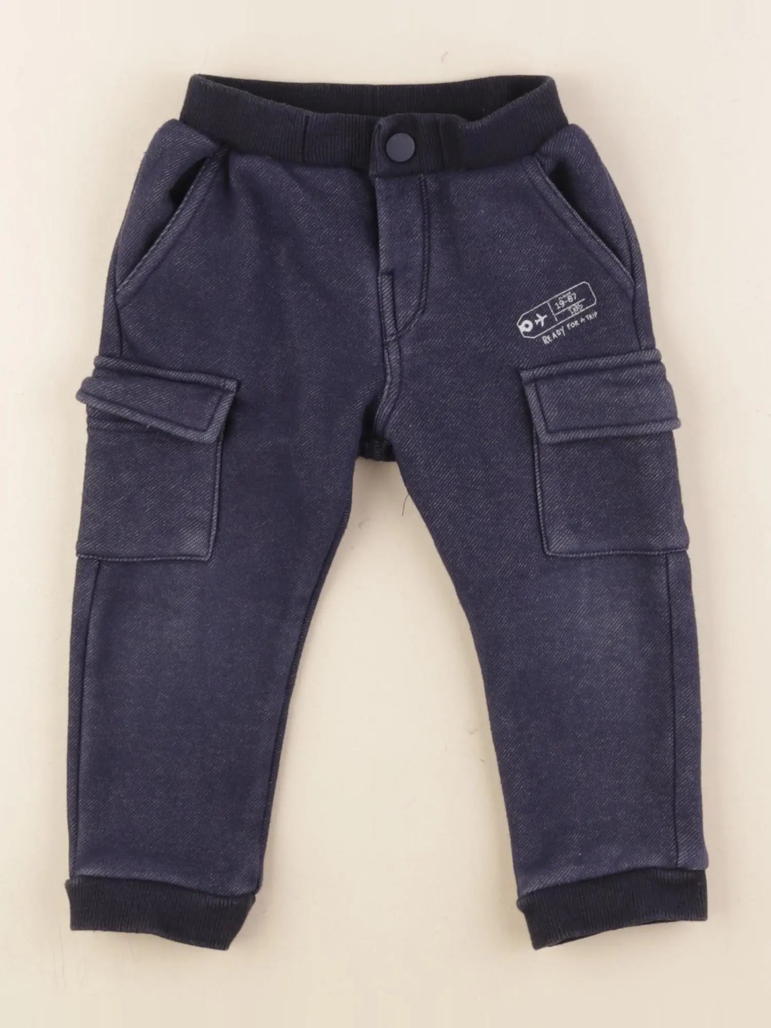 IKKS - pantalon doublé bleu - 18 mois