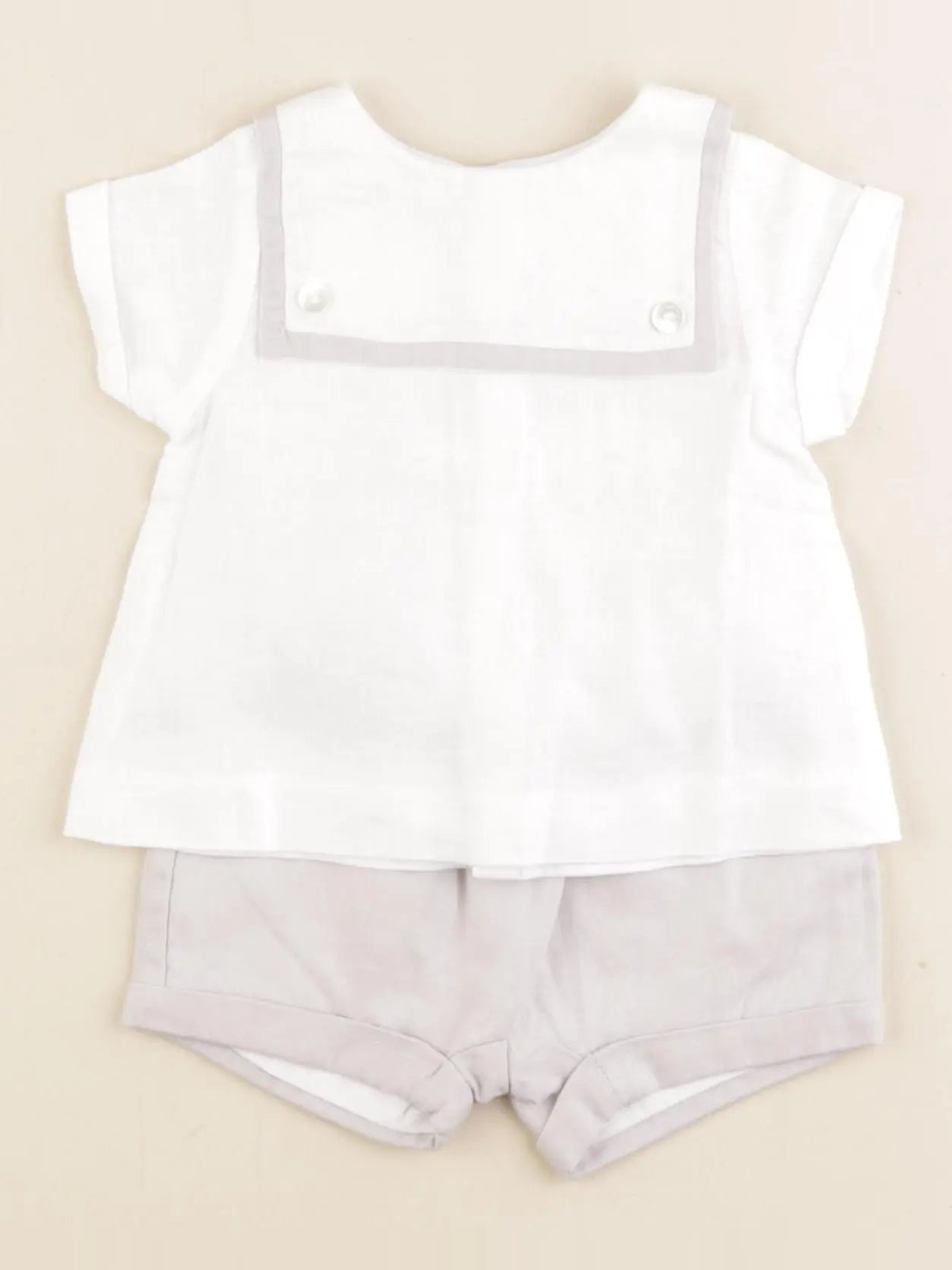 Jacadi - ensemble gris, blanc - 3 mois