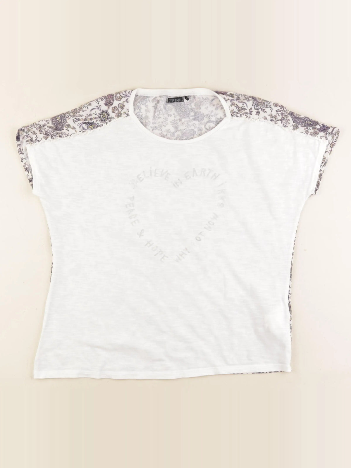 IKKS - tee-shirt blanc, beige - 14 ans