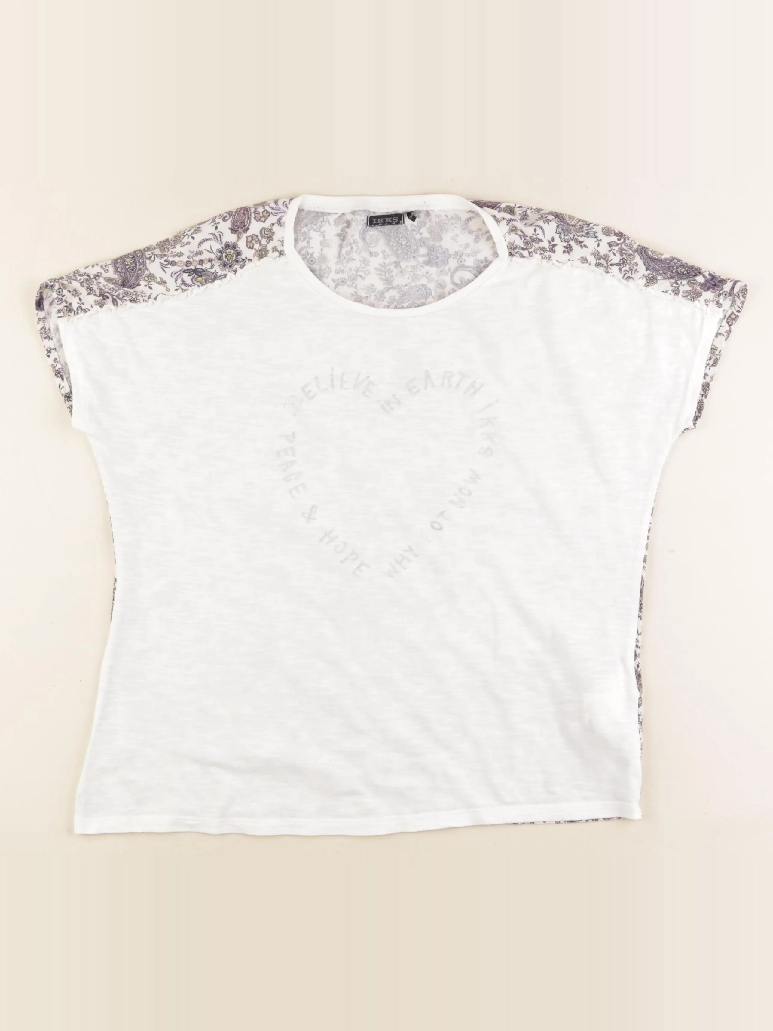 IKKS - tee-shirt blanc, beige - 14 ans