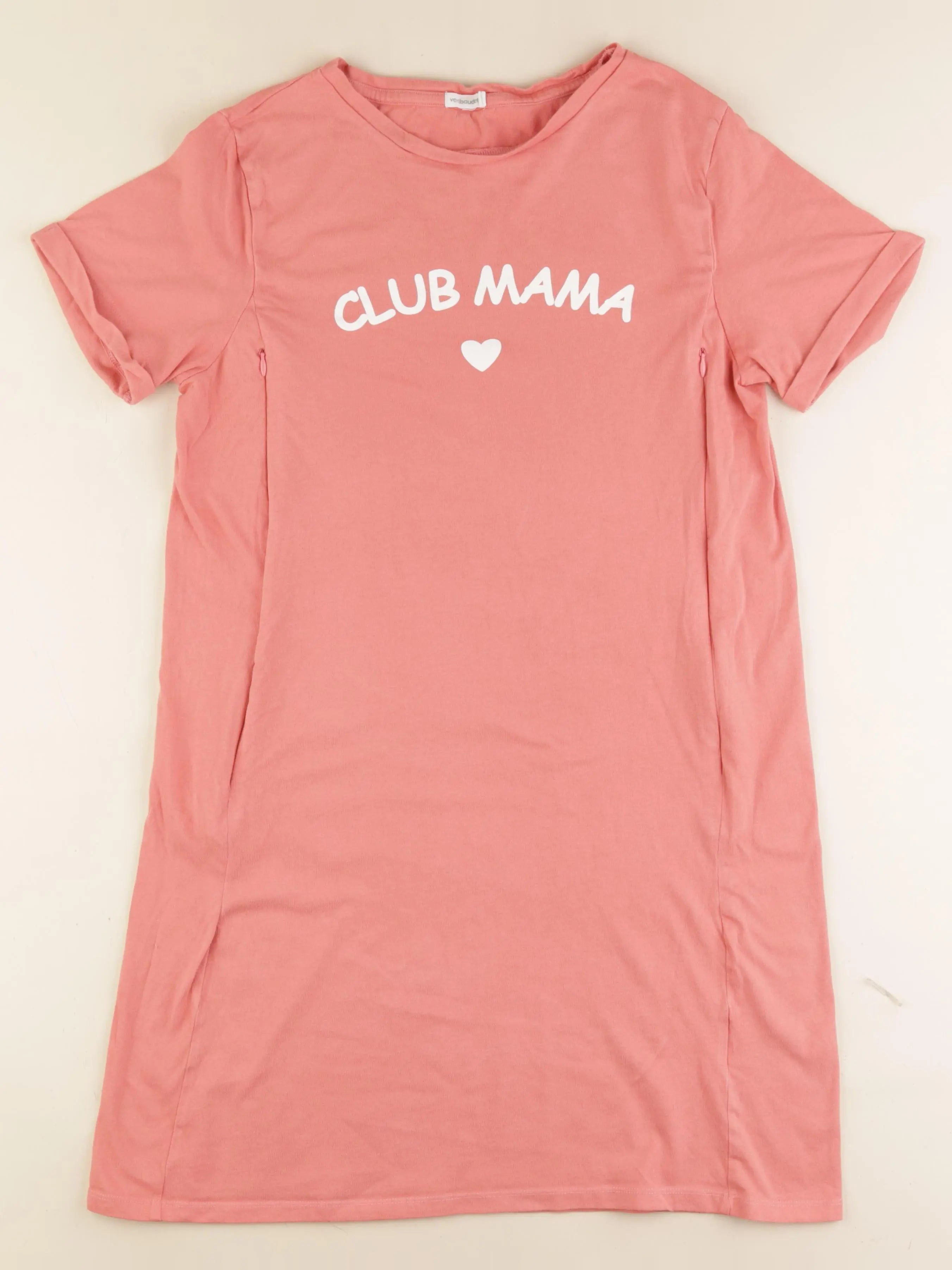 Vertbaudet - chemise de nuit grossesse, allaitement rose - 34 à 36