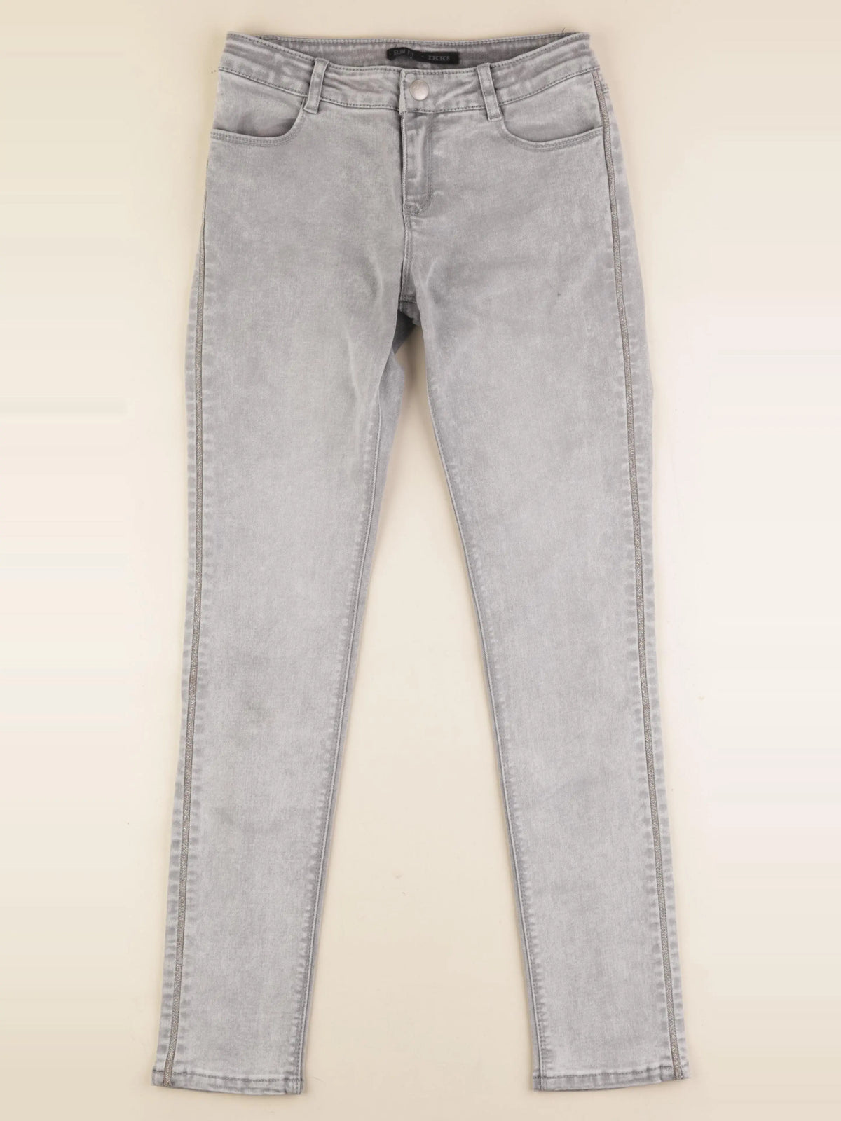 IKKS - jean gris, argent - 14 ans