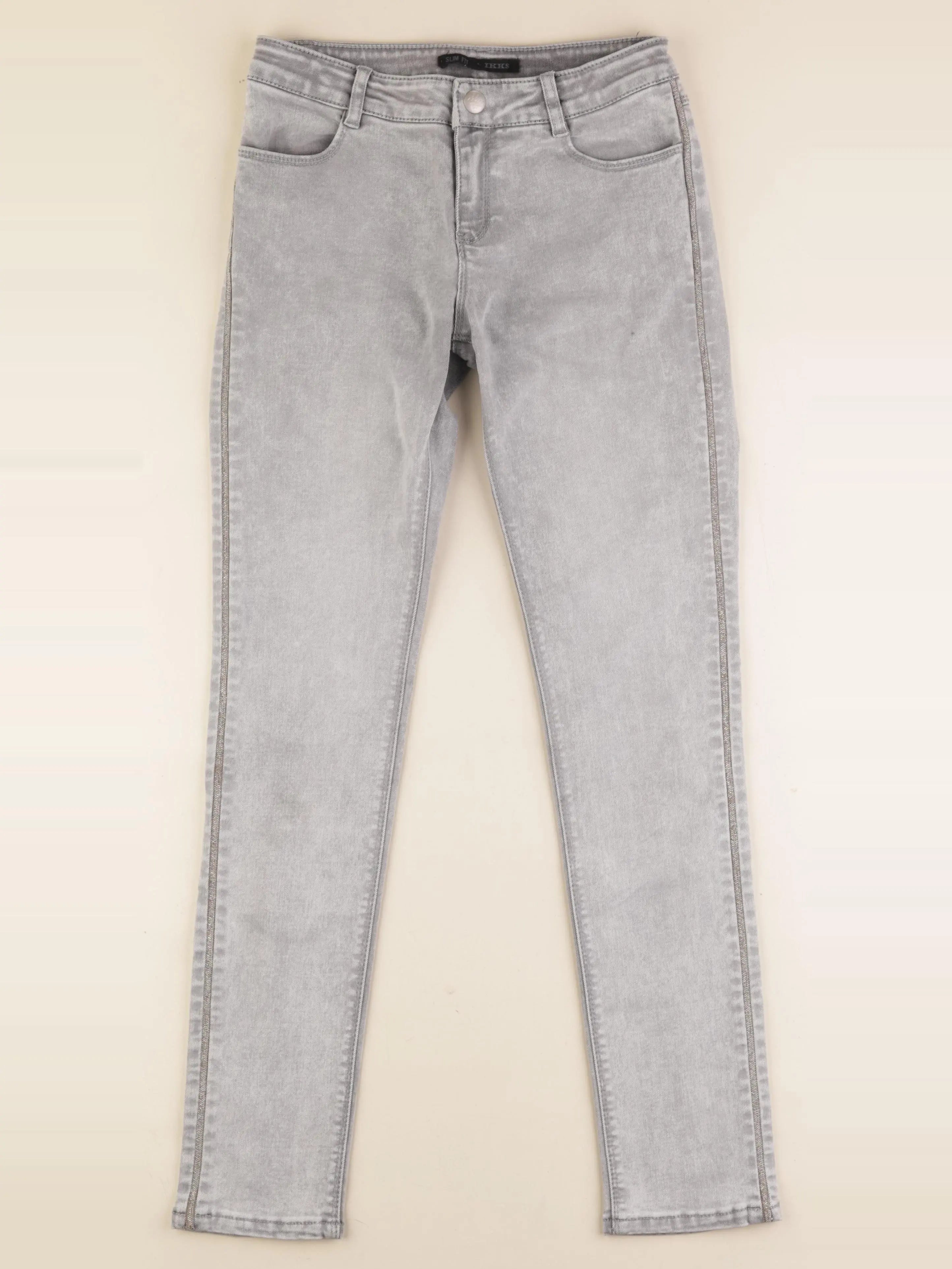 IKKS - jean gris, argent - 14 ans