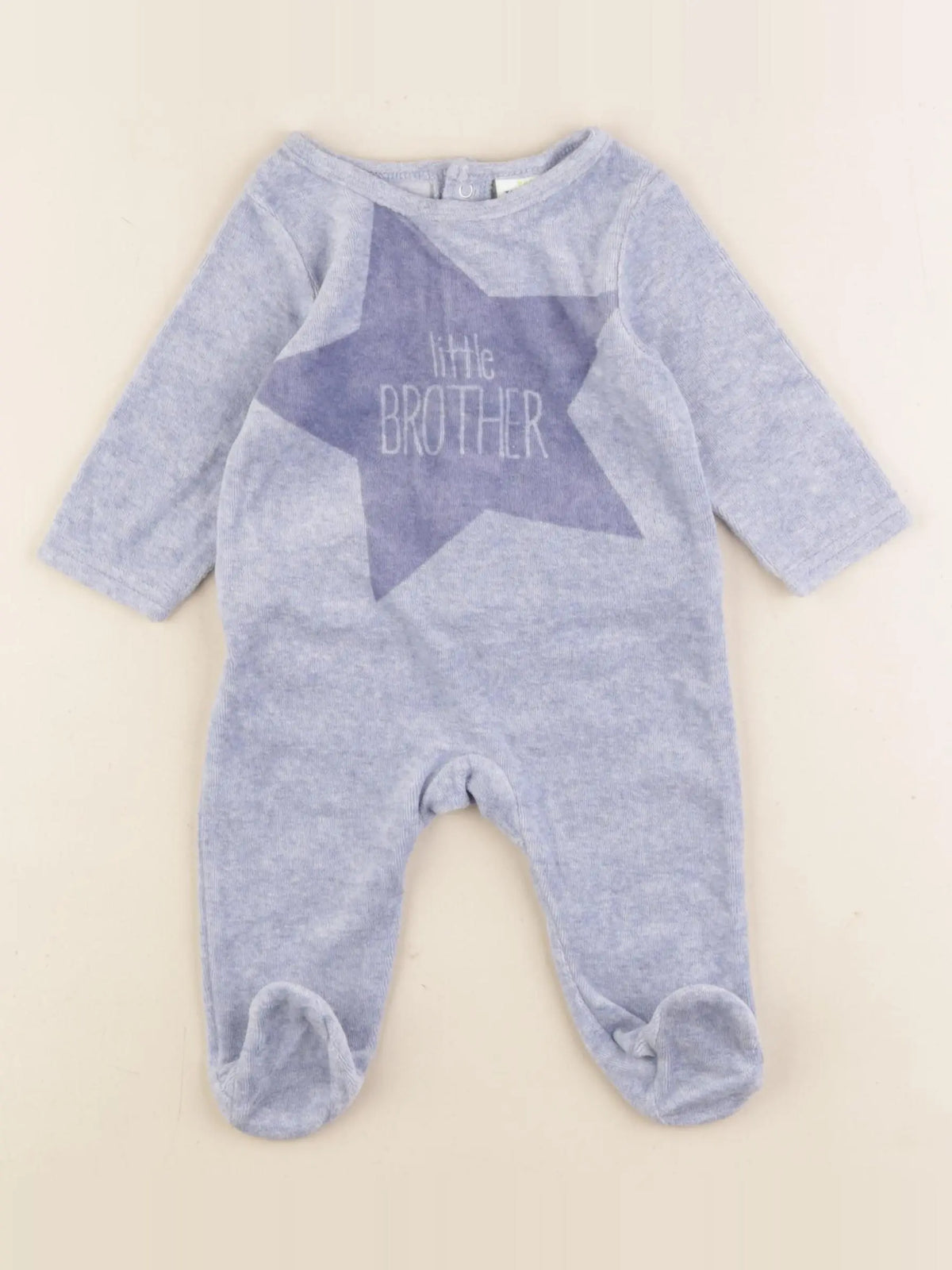 Tape à l'oeil - pyjama velours bleu - 3 mois