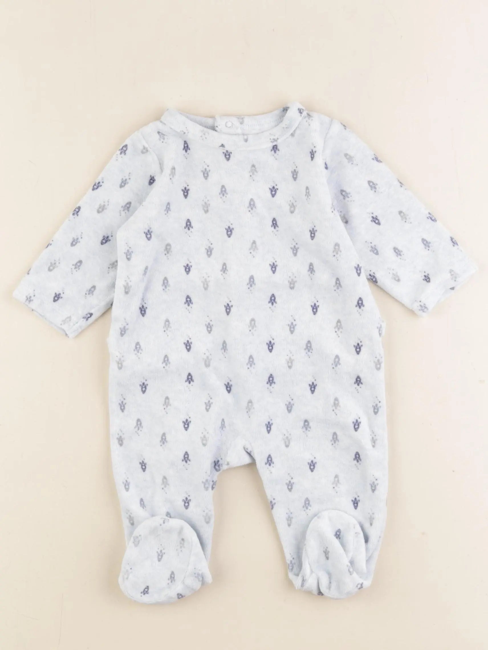 Boutchou - pyjama velours bleu - 3 mois