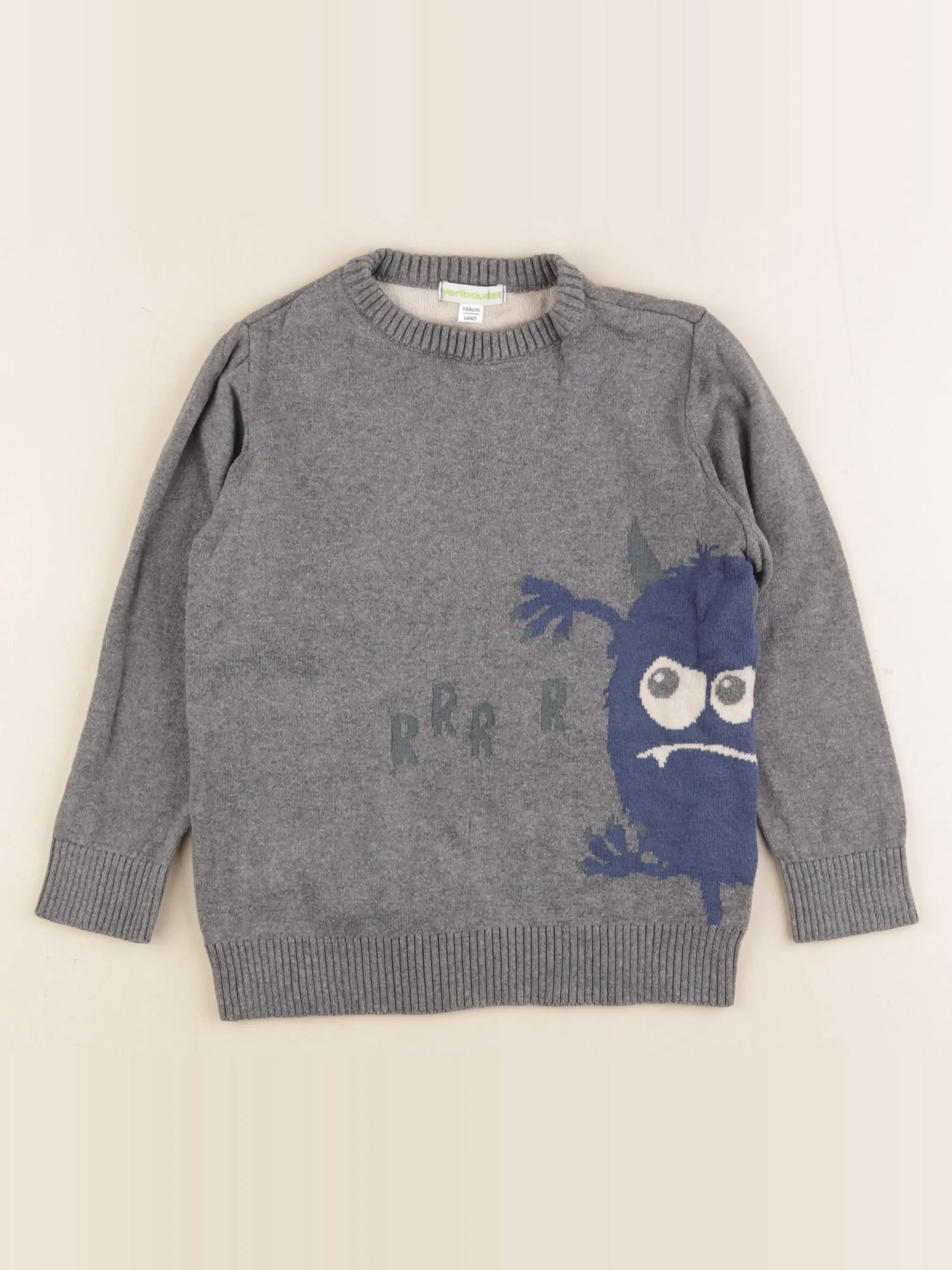 Vertbaudet - pull gris - 4 ans