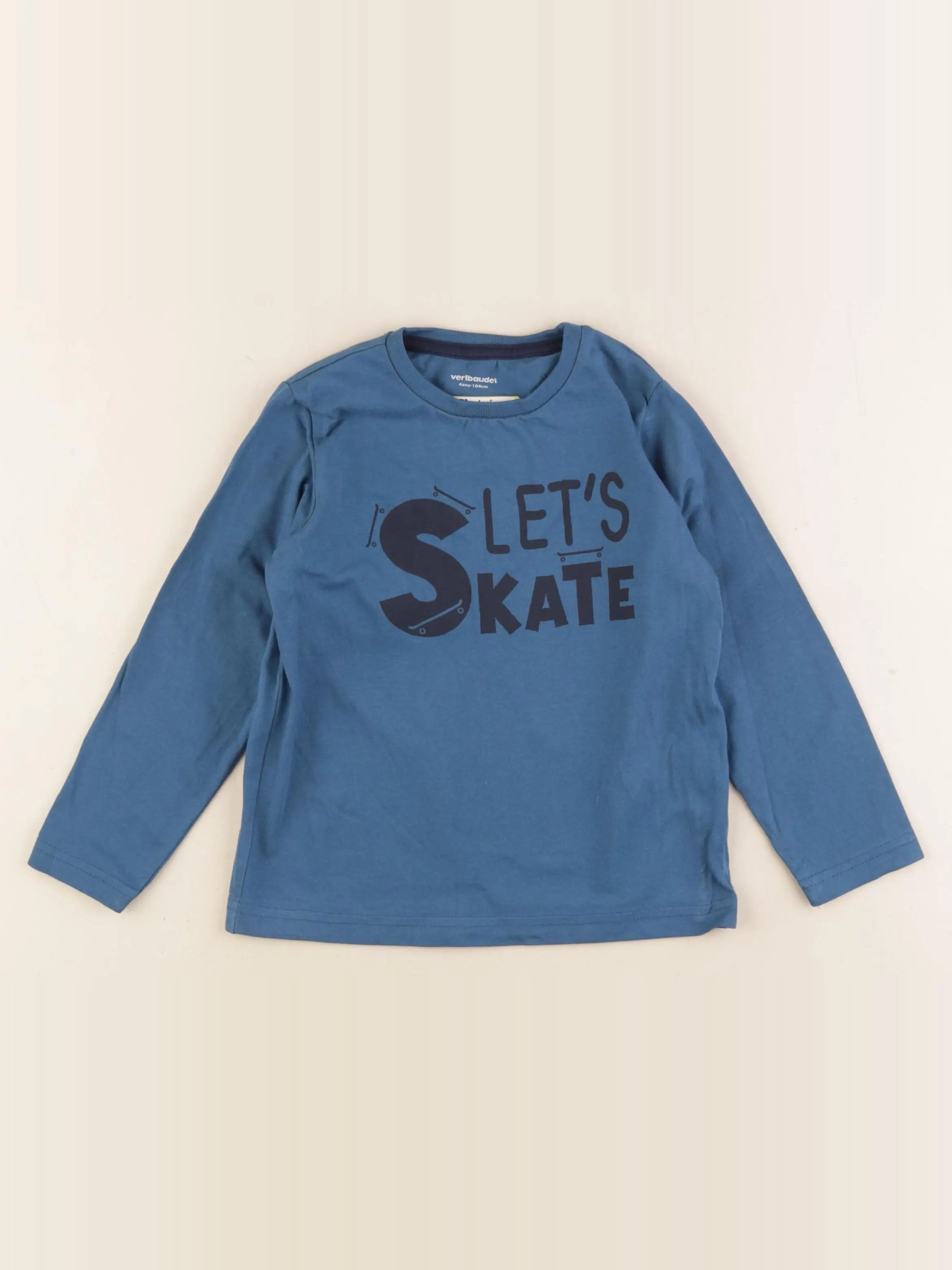 Vertbaudet - tee-shirt bleu - 4 ans