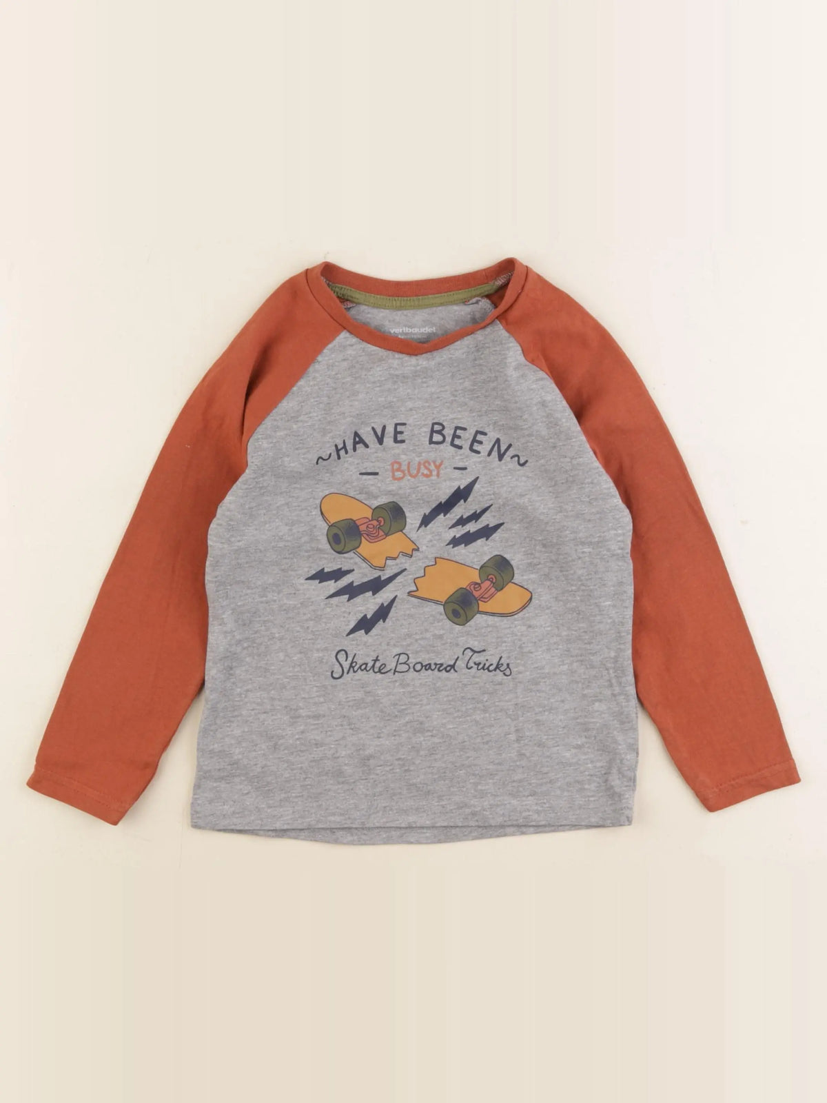 Vertbaudet - tee-shirt marron - 4 ans