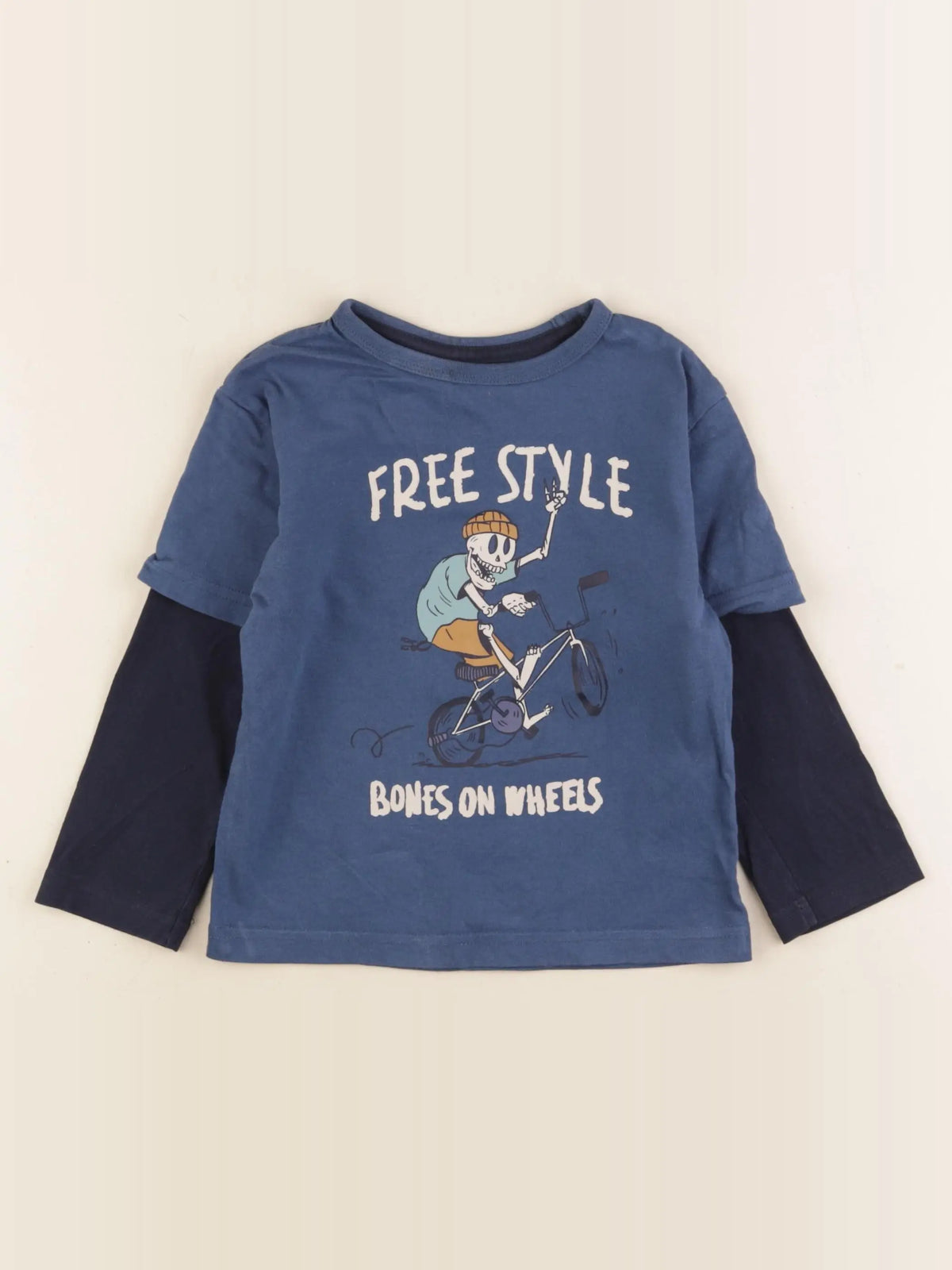 Vertbaudet - tee-shirt bleu - 4 ans