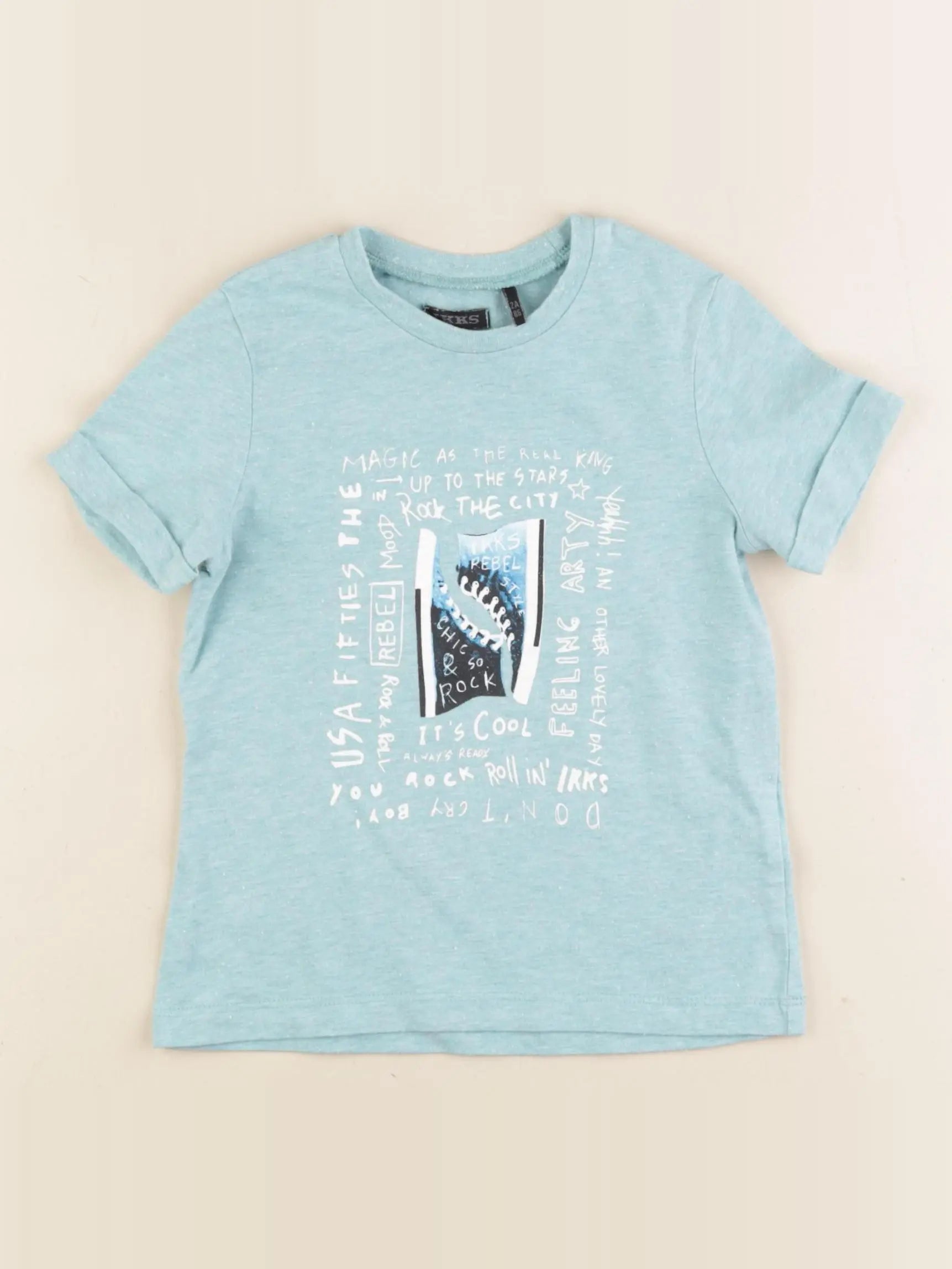 IKKS - tee-shirt bleu - 2 ans