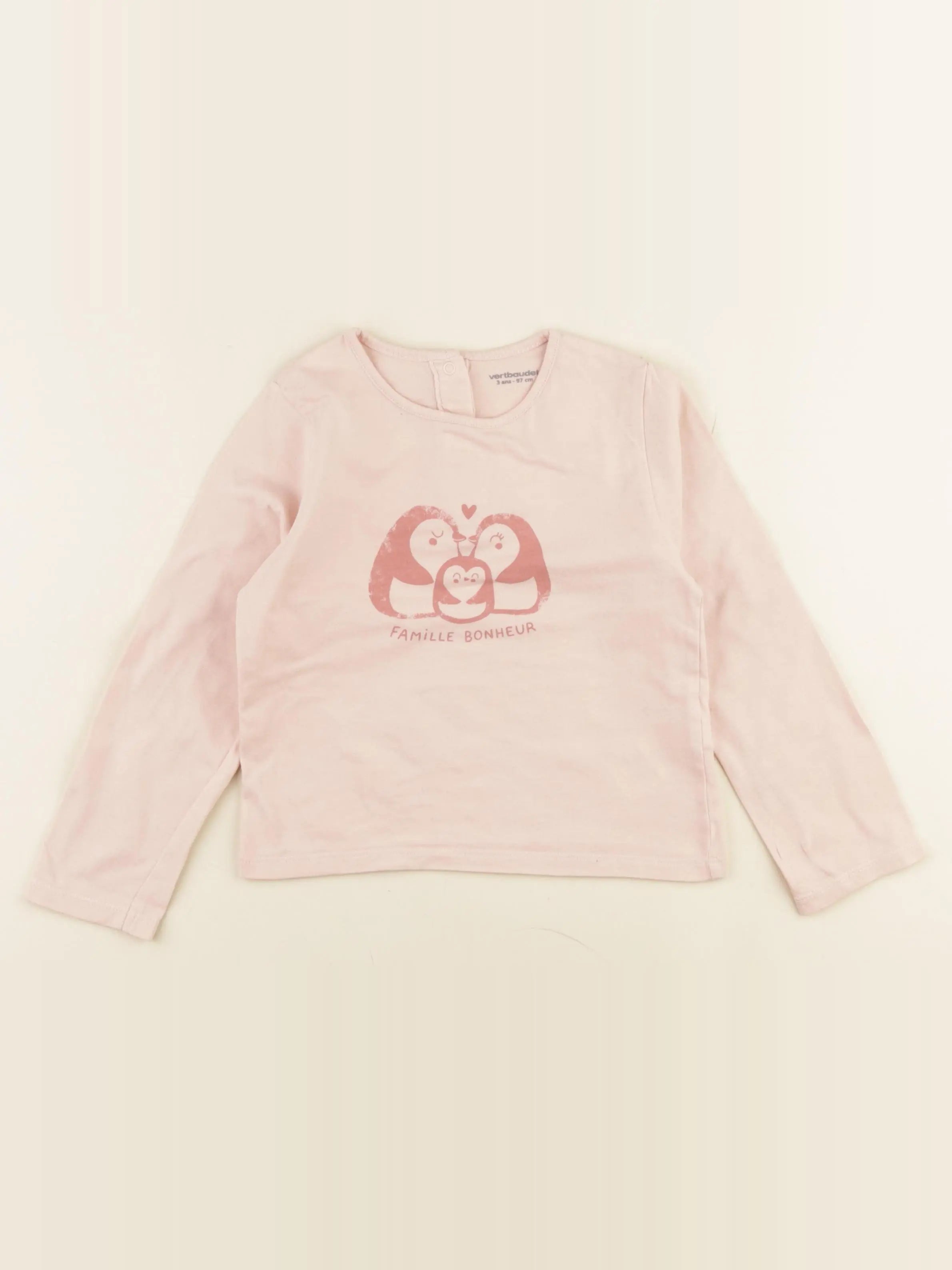 Vertbaudet - tee-shirt rose - 3 ans