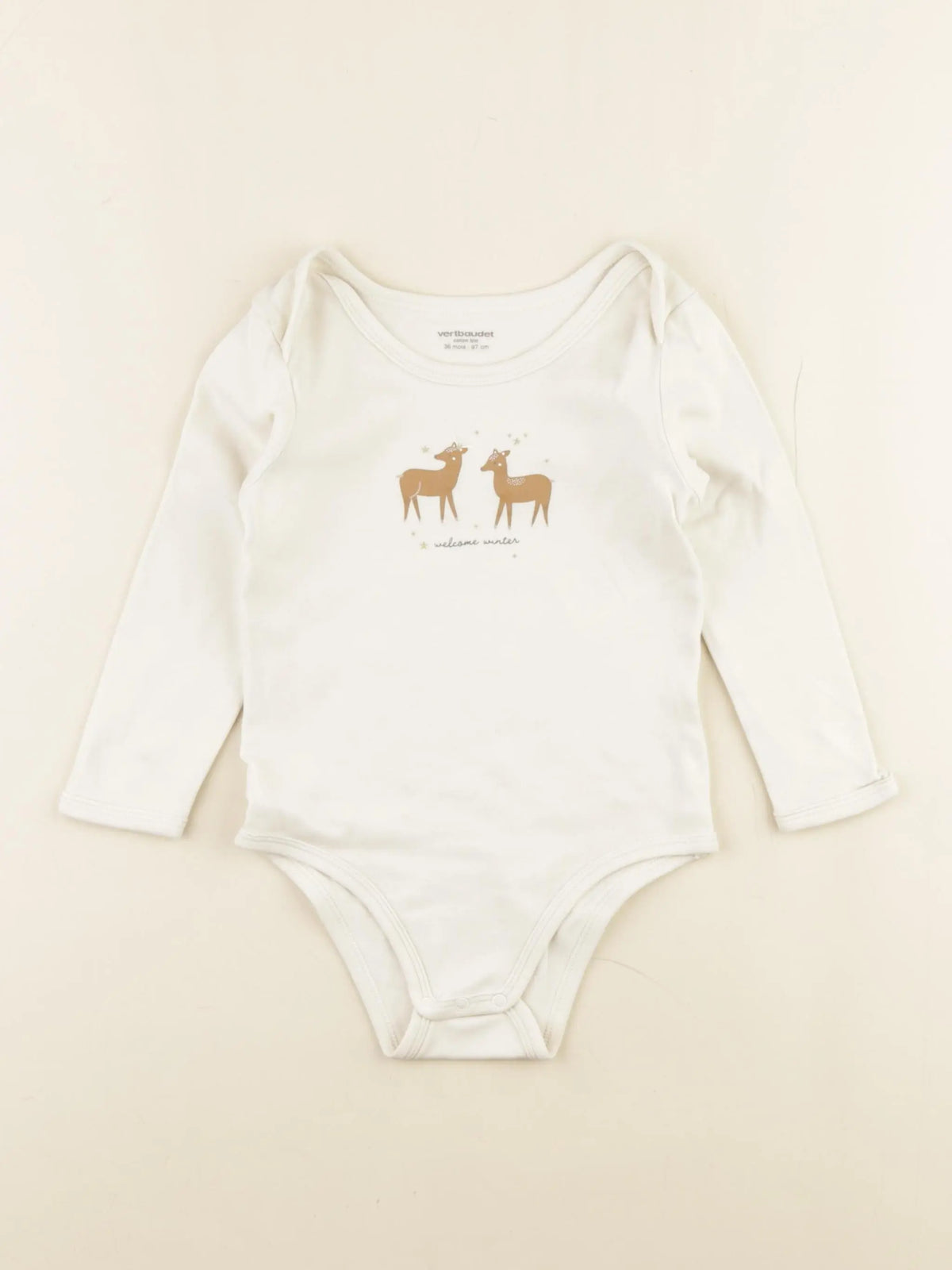 Vertbaudet - body beige - 36 mois