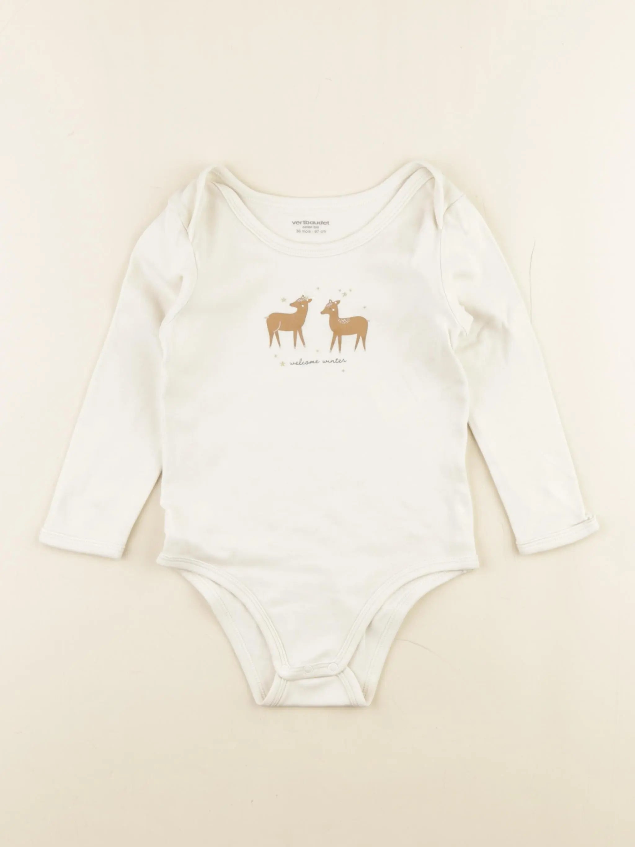 Vertbaudet - body beige - 36 mois