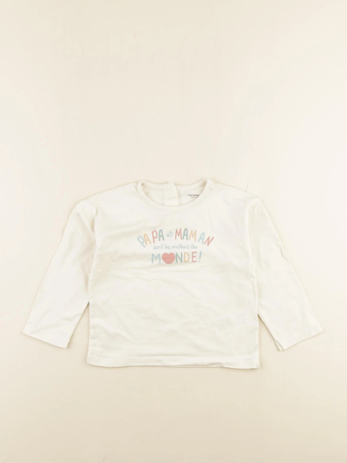 Vertbaudet - tee-shirt beige - 3 ans