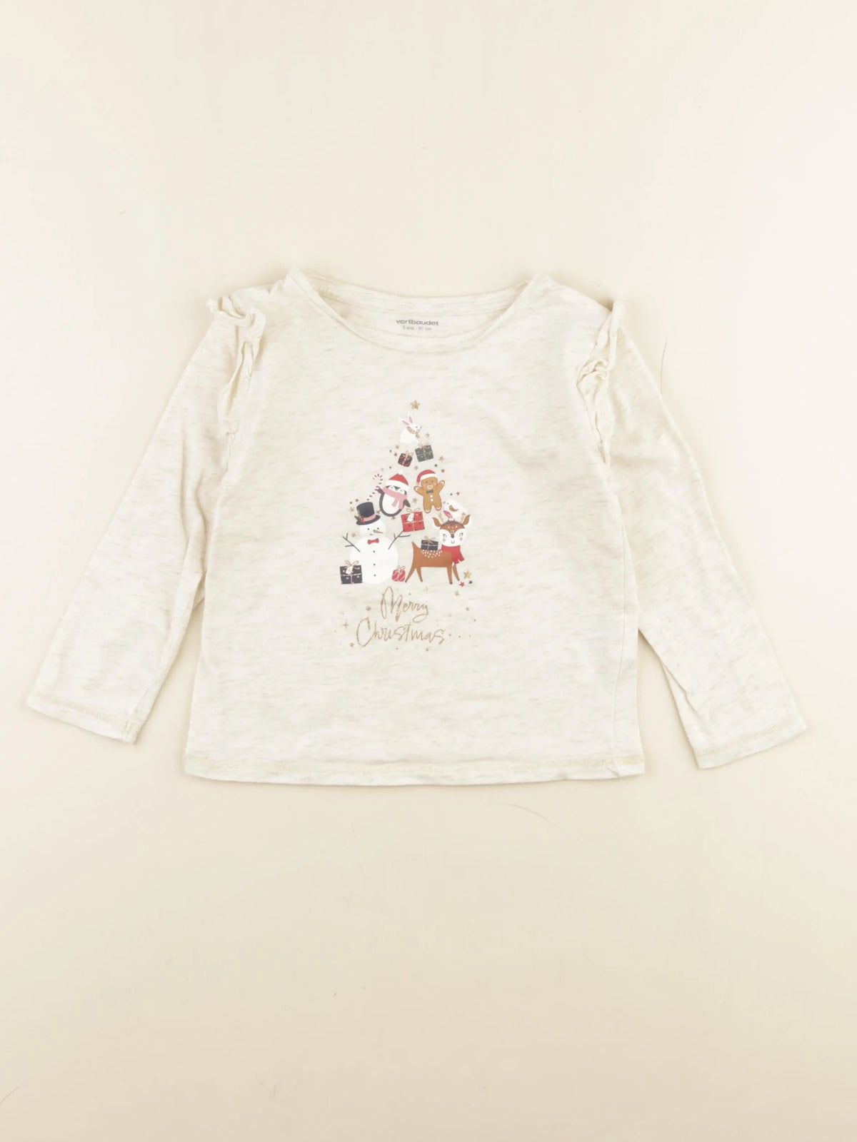 Vertbaudet - tee-shirt beige - 3 ans