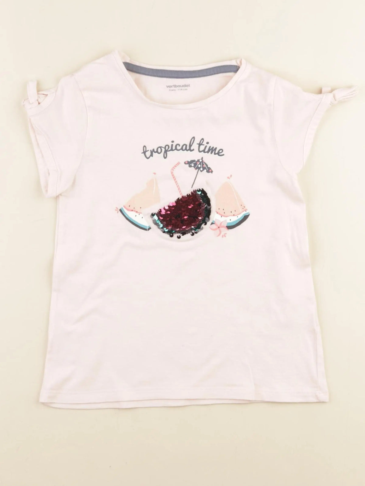 Vertbaudet - tee-shirt rose - 6 ans