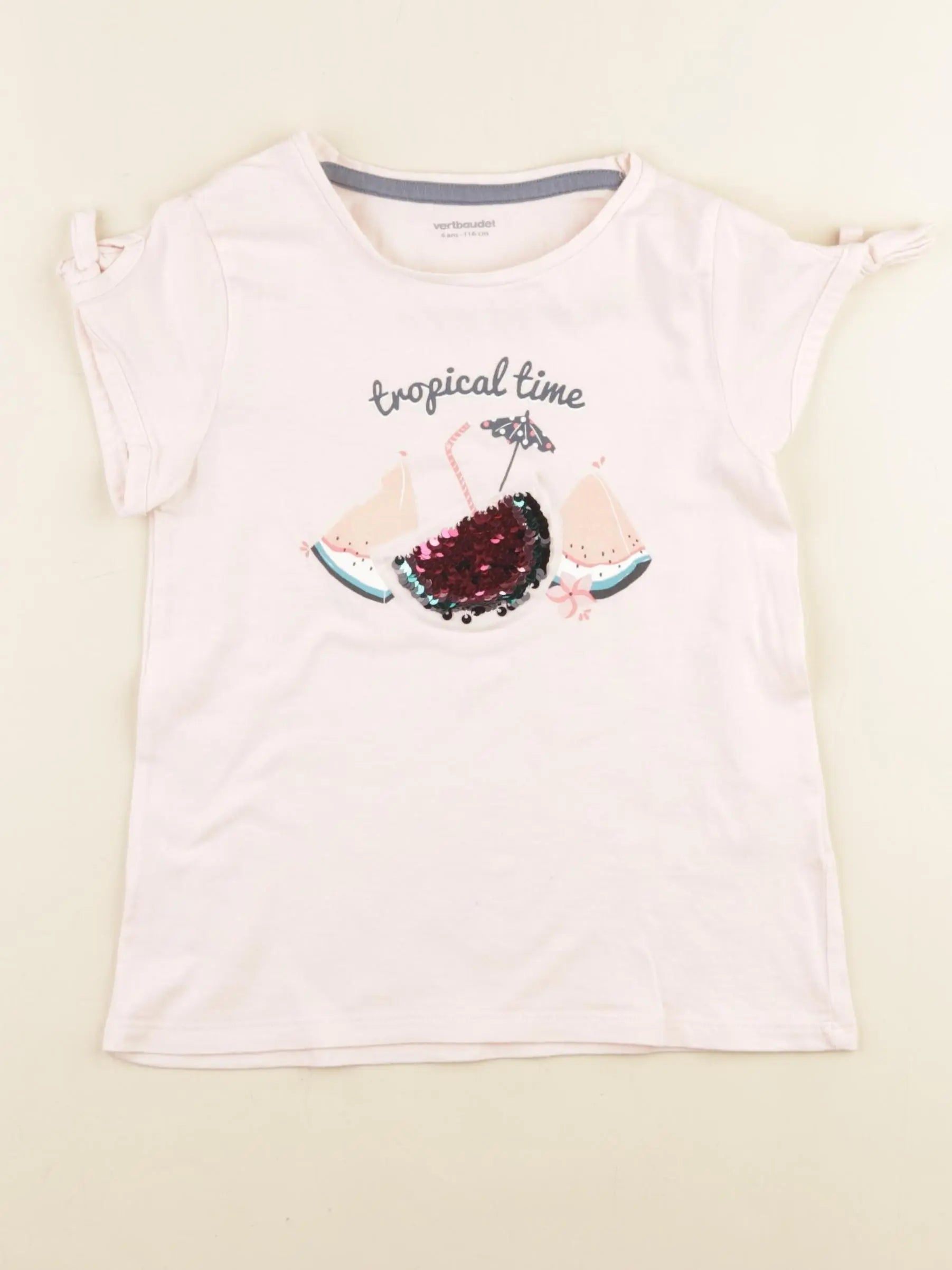 Vertbaudet - tee-shirt rose - 6 ans