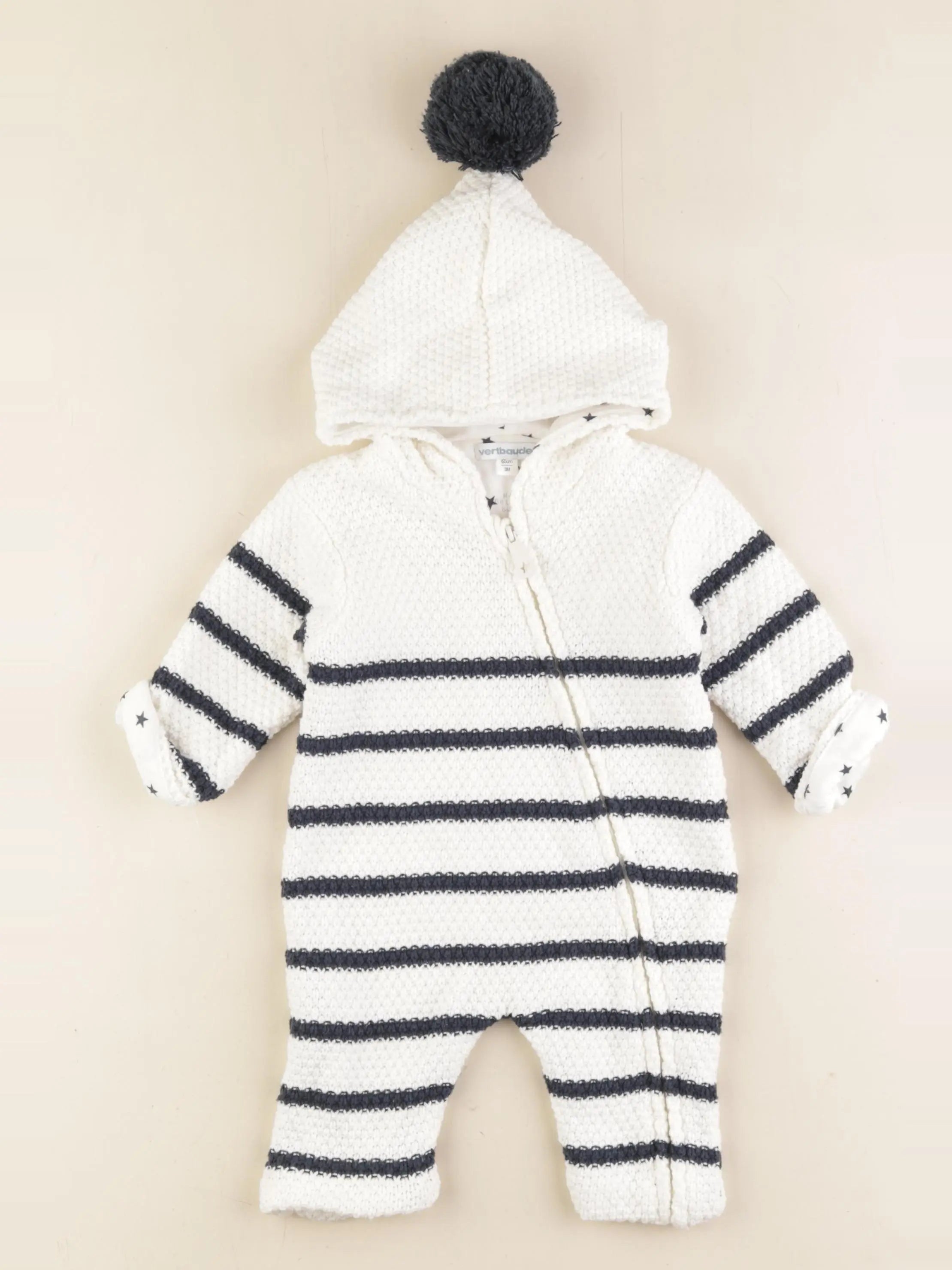 Vertbaudet - combinaison blanc - 3 mois