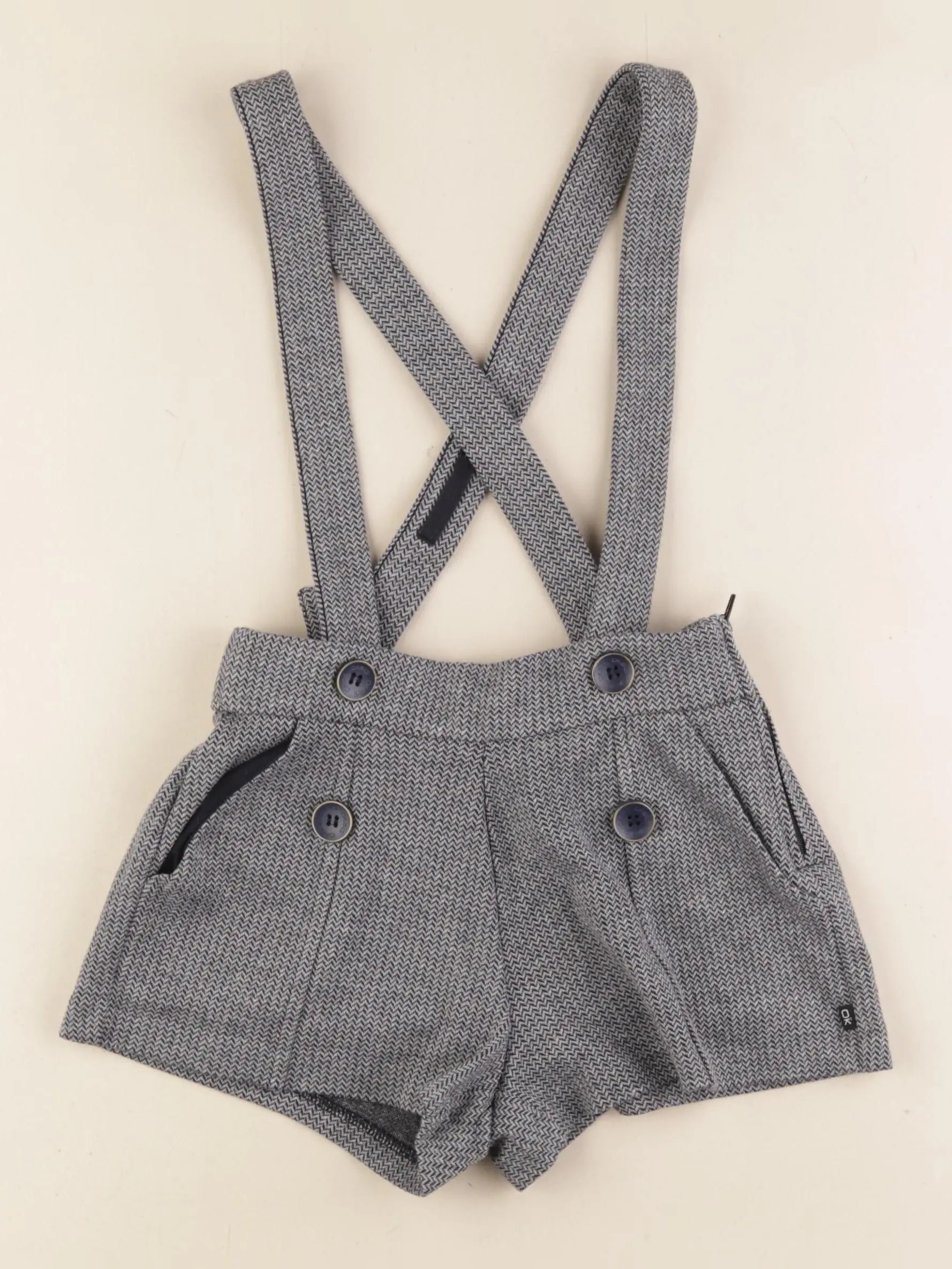 Okaidi - short jaune, gris - 7 ans