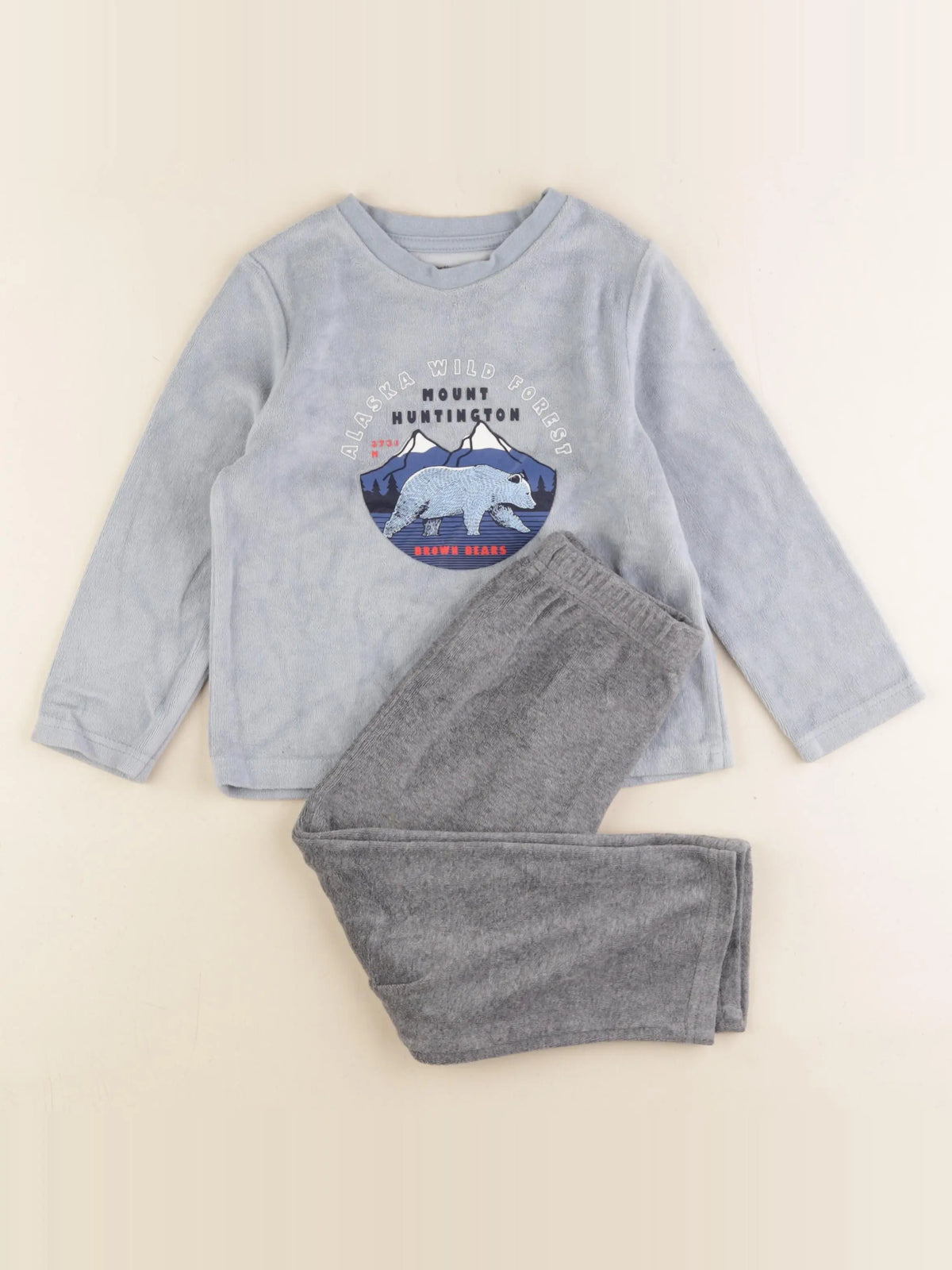 Vertbaudet - pyjama velours bleu - 4 ans