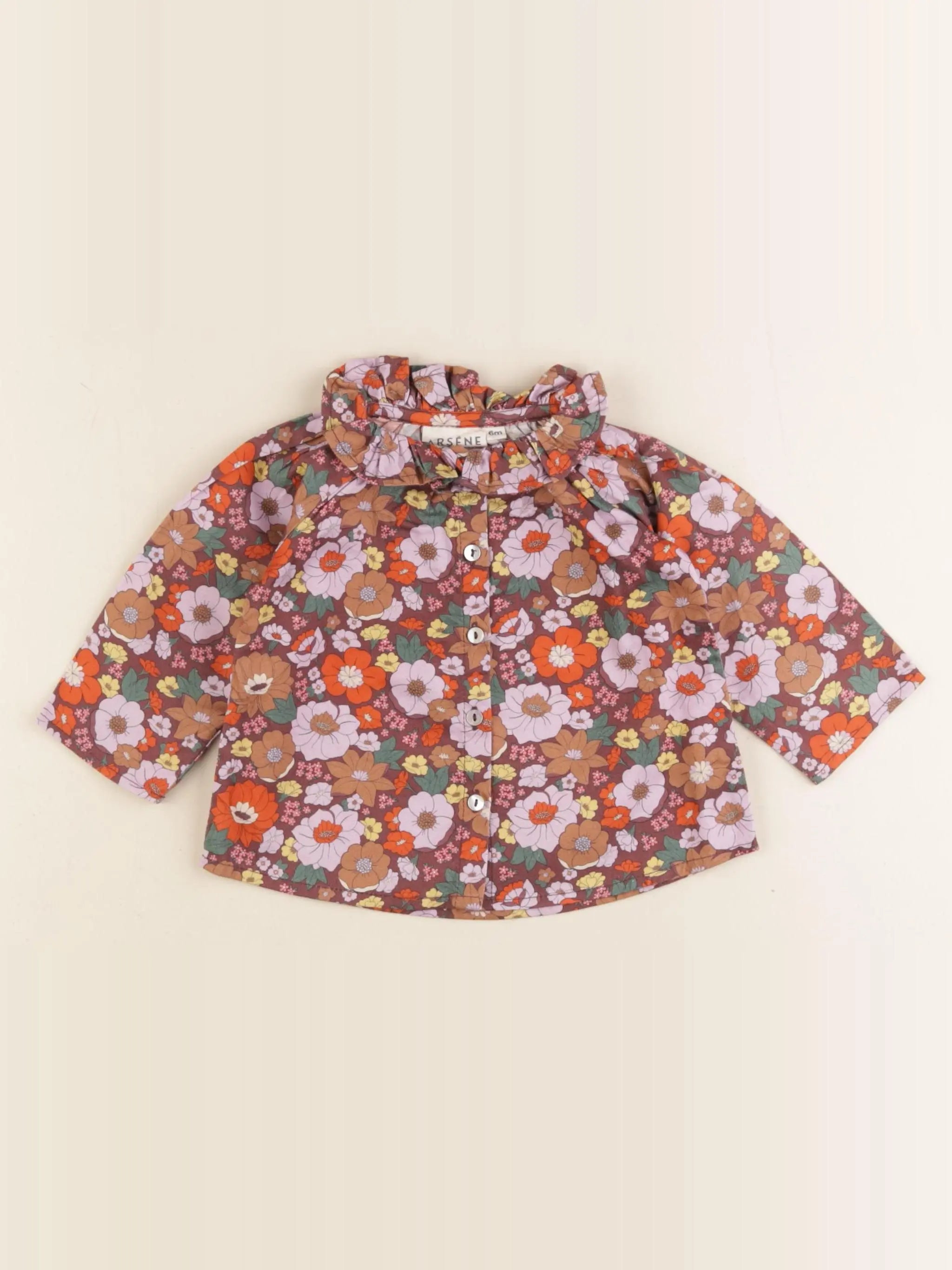 Arsène et les pipelettes - blouse multicolore - 6 mois