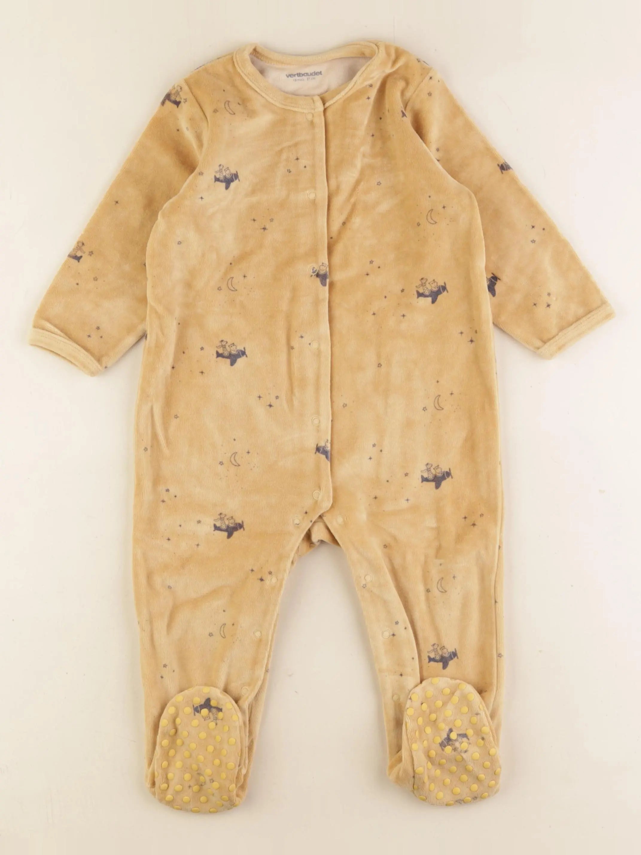 Vertbaudet - pyjama velours jaune - 18 mois