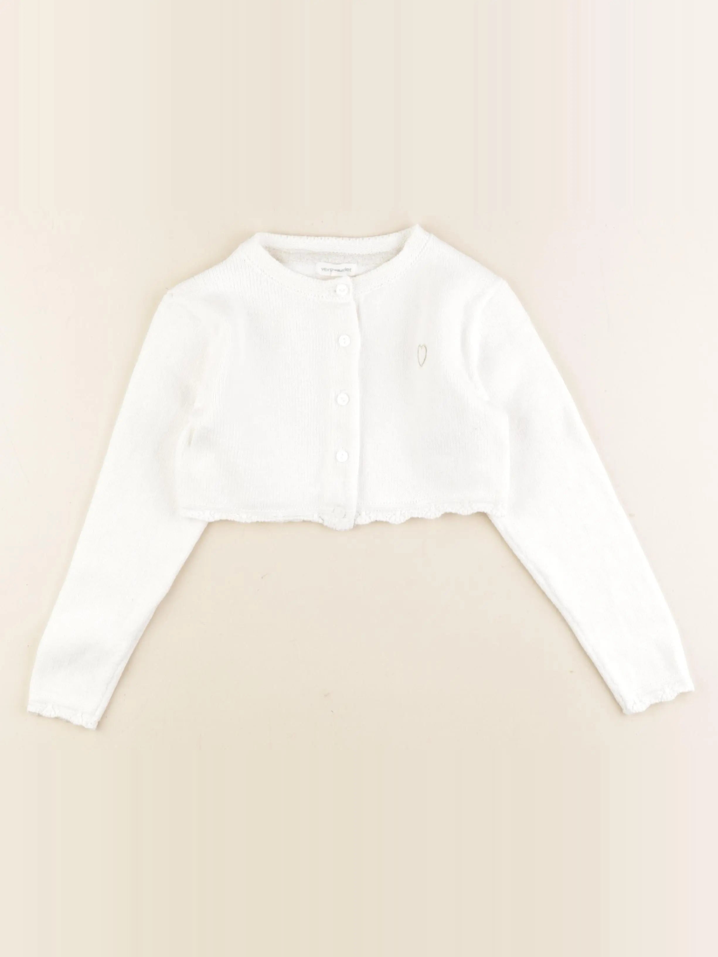 Vertbaudet - gilet blanc - 6 ans