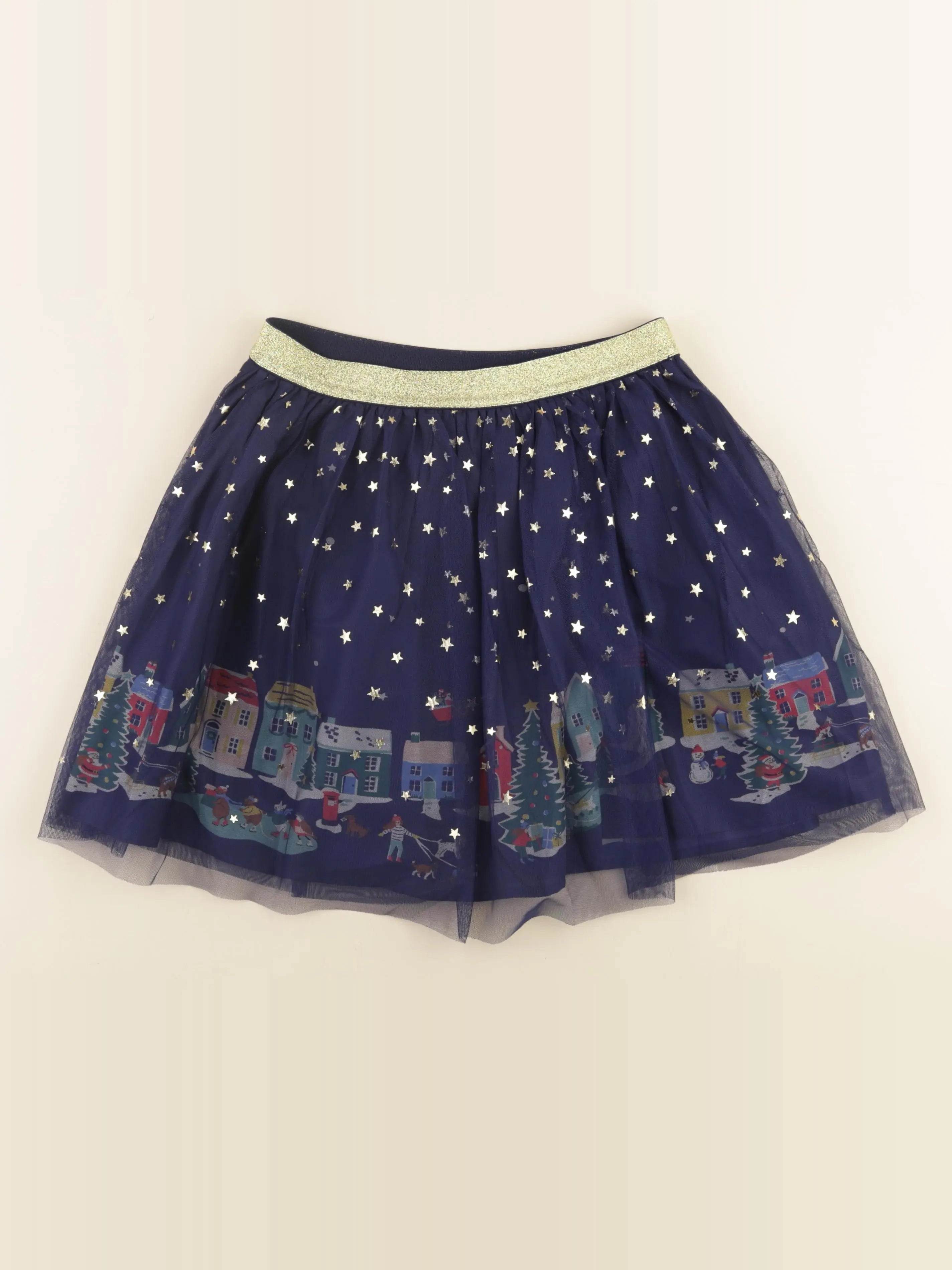 Mini Boden - jupe bleu, or - 11/12 ans