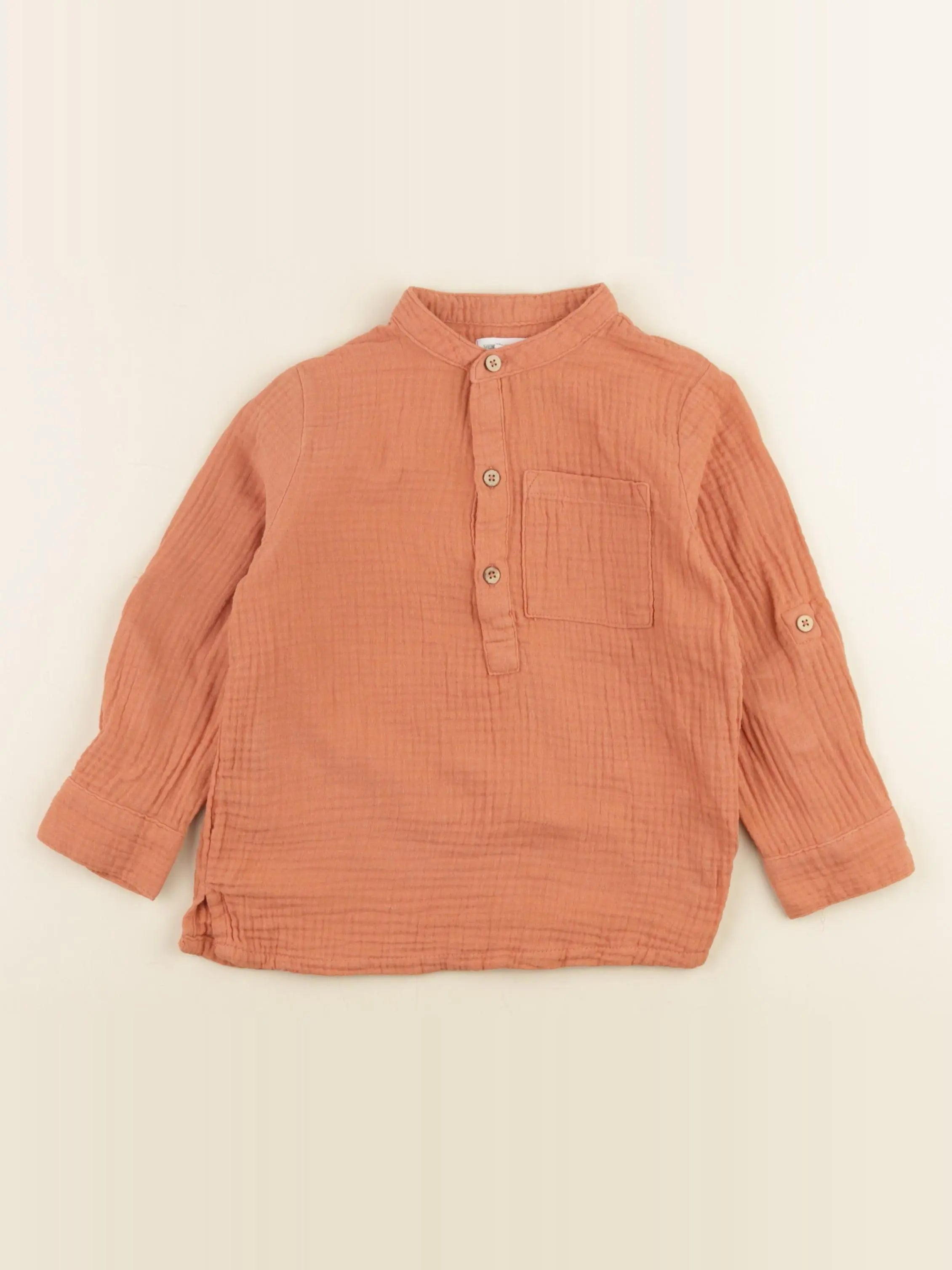 Vertbaudet - chemise orange - 4 ans