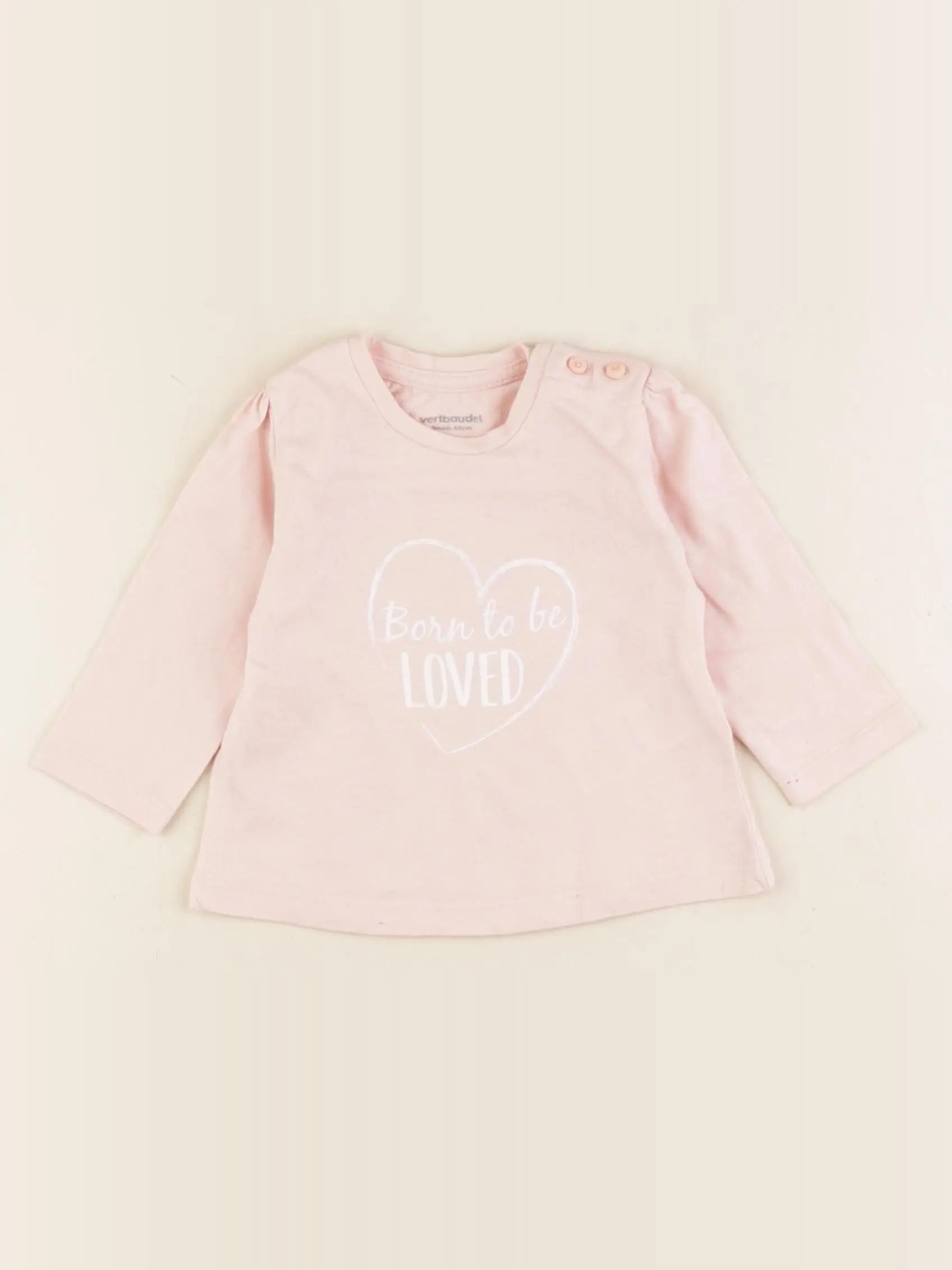 Vertbaudet - tee-shirt rose - 3 mois